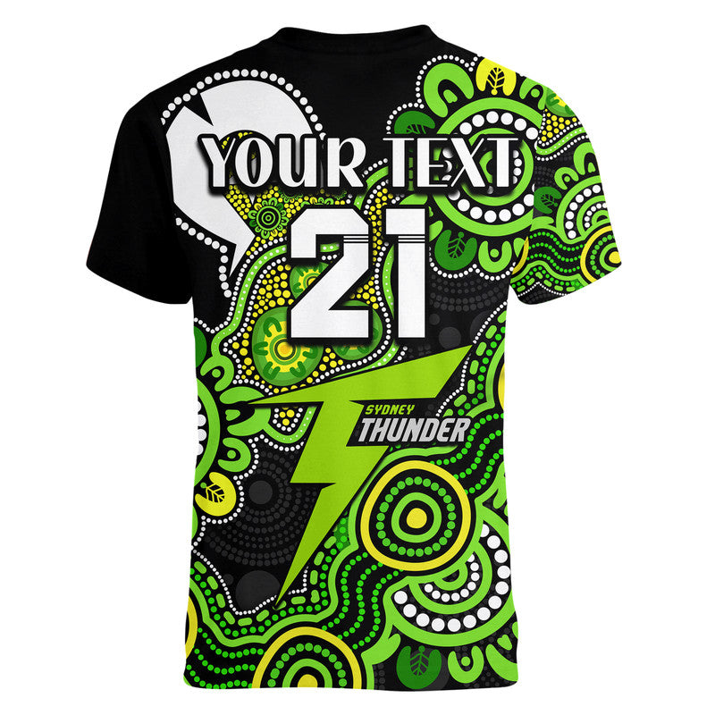 (Custom Personalised) Sydney Thunder Cricket V-Neck T Shirt NAIDOC Torres Strait For Our Elders - Vibe Hoodie Shop