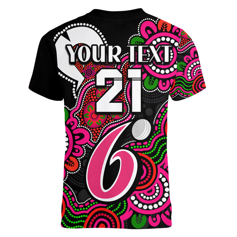 (Custom Personalised) Sydney Sixers Cricket V-Neck T Shirt NAIDOC Torres Strait For Our Elders - Vibe Hoodie Shop