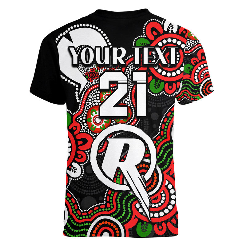 (Custom Personalised) Melbourne Renegades Cricket V-Neck T Shirt NAIDOC Torres Strait For Our Elders - Vibe Hoodie Shop