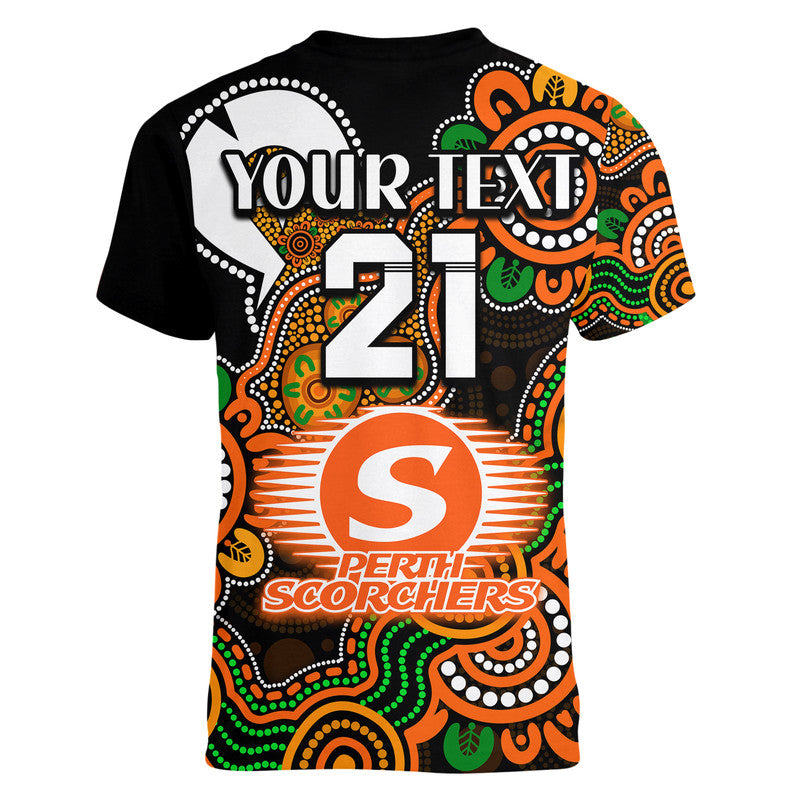 (Custom Personalised) Perth Scorchers Cricket V-Neck T Shirt NAIDOC Torres Strait For Our Elders - Vibe Hoodie Shop