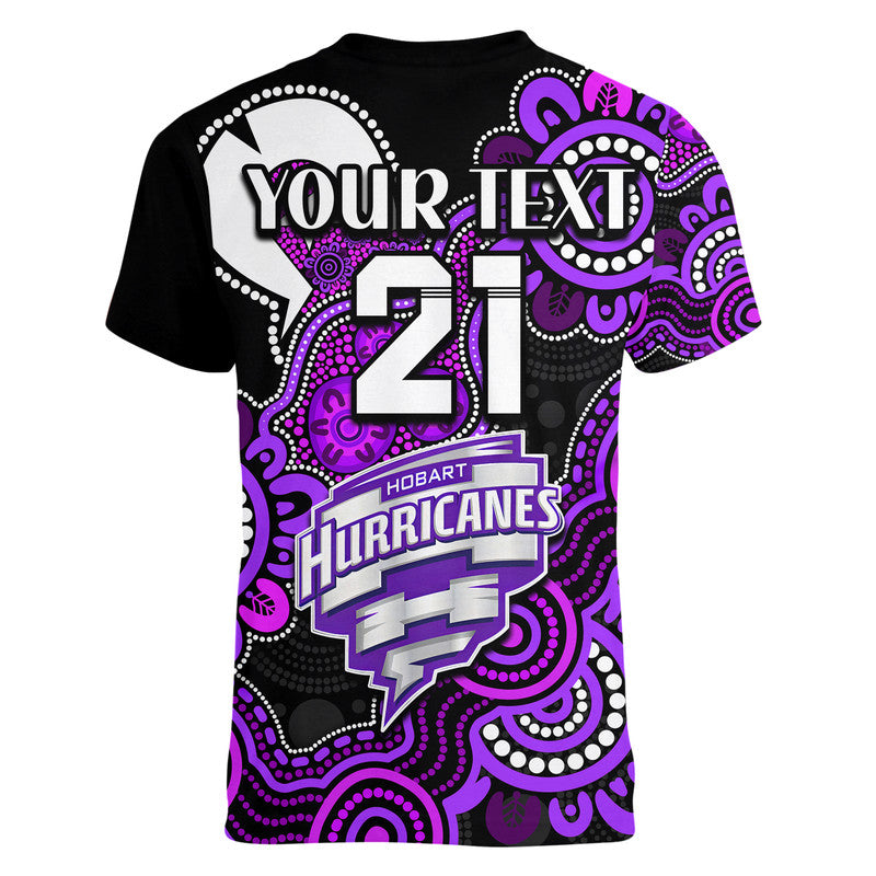 (Custom Personalised) Hobart Hurricanes Cricket V-Neck T Shirt NAIDOC Torres Strait For Our Elders - Vibe Hoodie Shop