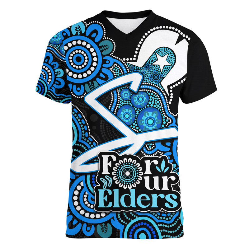 Adelaide Strikers Cricket V-Neck T Shirt NAIDOC Torres Strait For Our Elders - Vibe Hoodie Shop