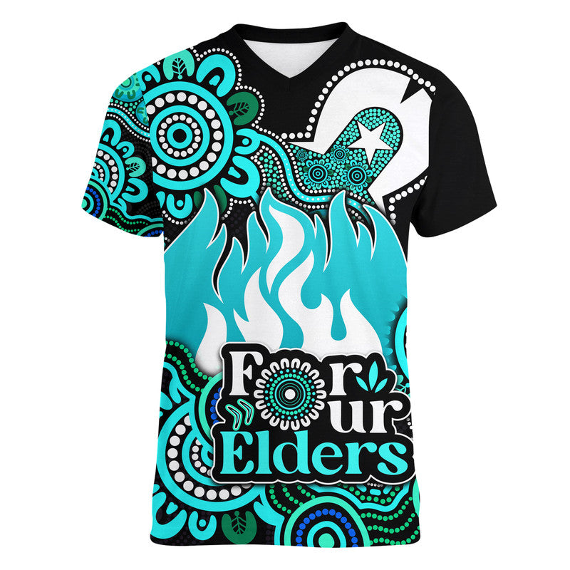 (Custom Personalised) Brisbane Heat Cricket V-Neck T Shirt NAIDOC Torres Strait For Our Elders - Vibe Hoodie Shop