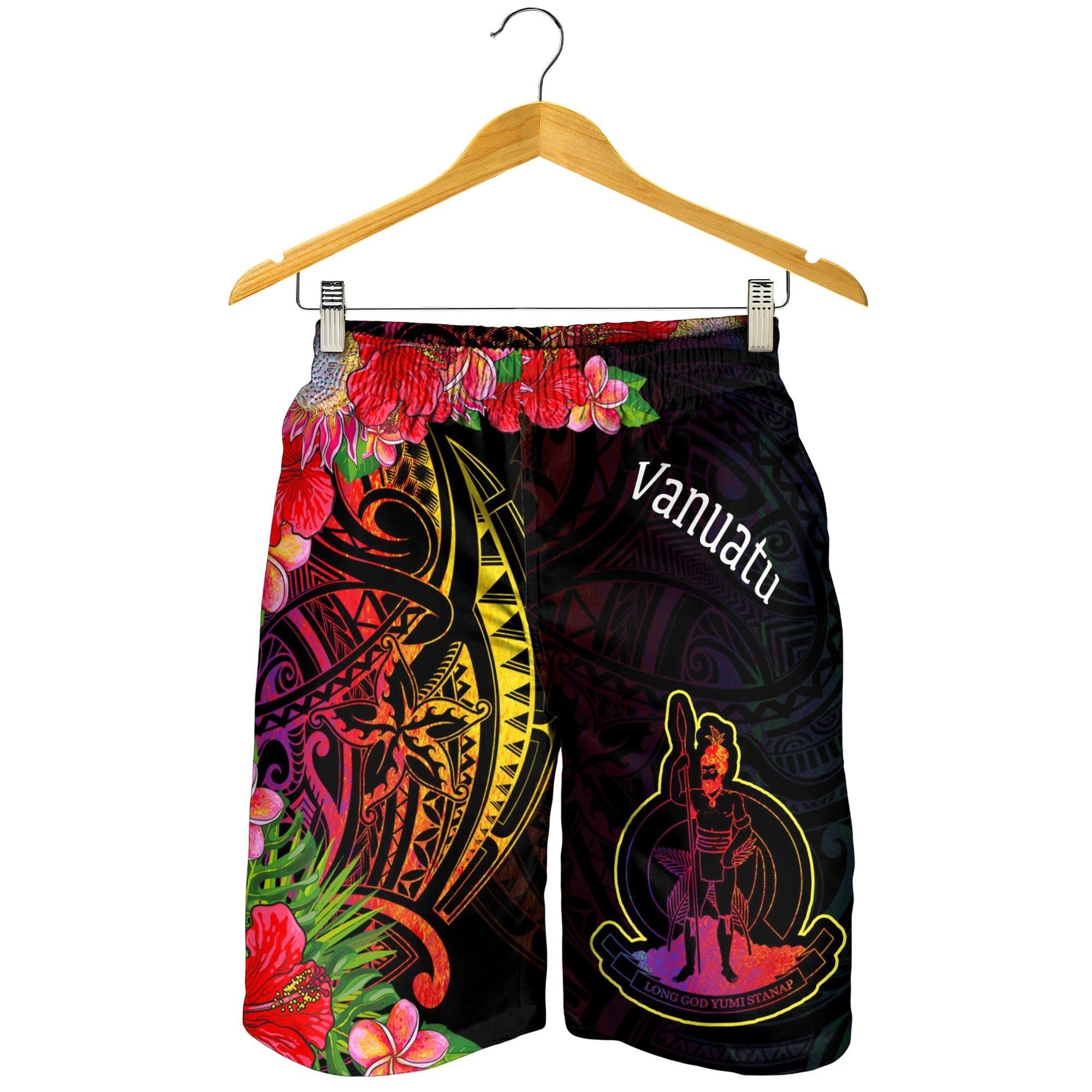 Vanuatu Men's Shorts - Tropical Hippie Style - Vibe Hoodie Shop