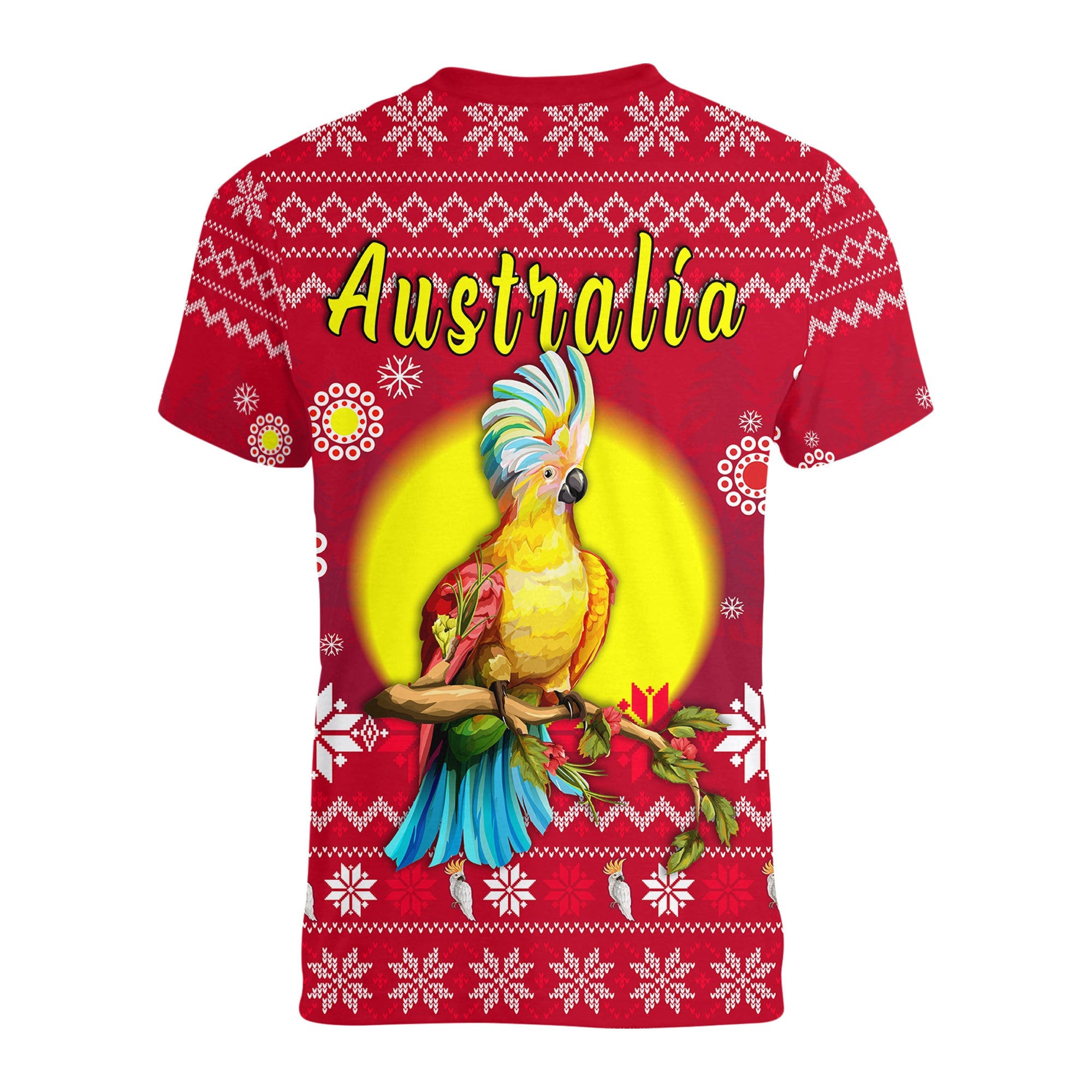 (Custom Personalised) Australia Christmas V - Neck T shirt Be Loved Cockatoo - Vibe Hoodie Shop