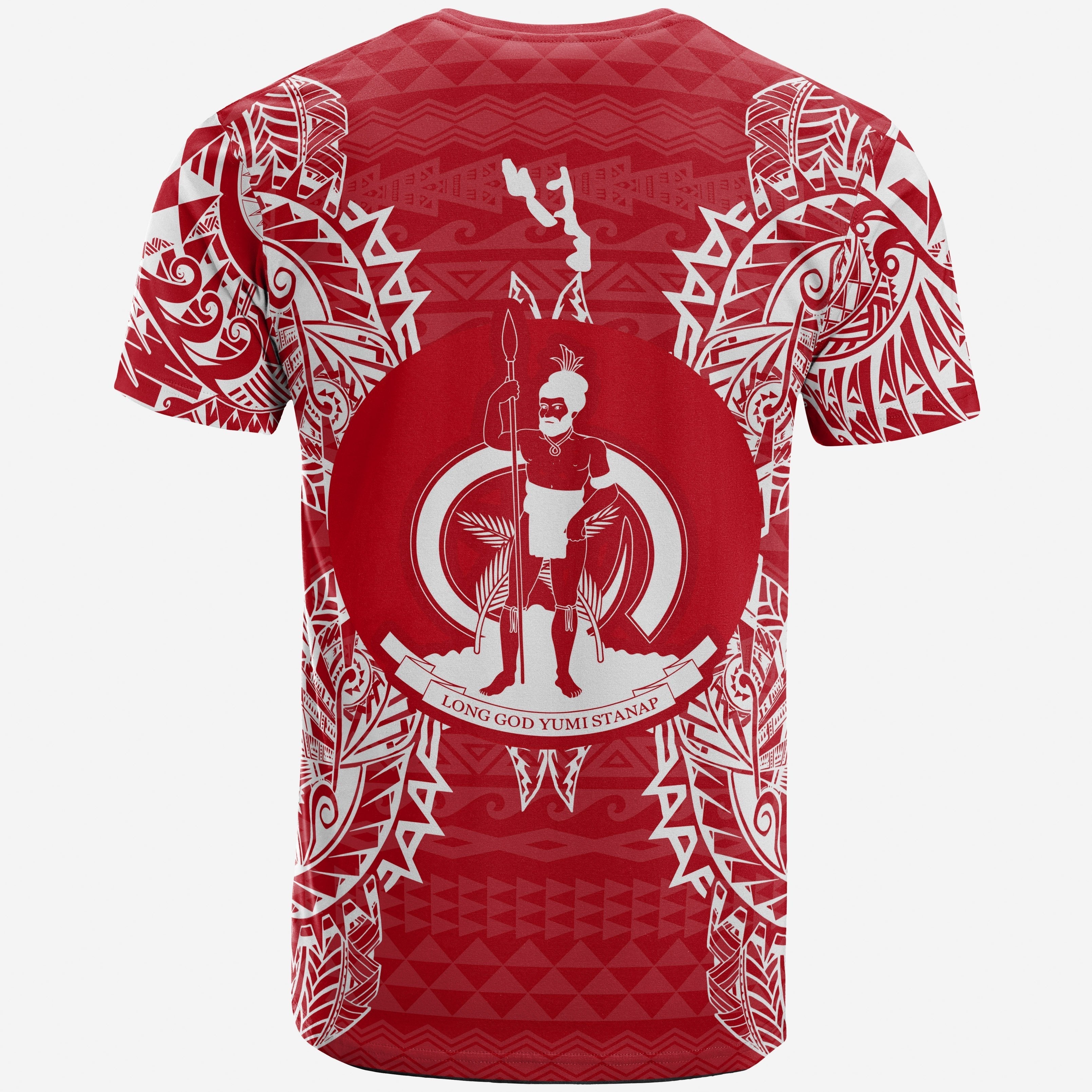 Vibe Hoodie Vanuatu All T shirt - Vanuatu Coat Of Arms Map Polynesian Tattoo Red White - Vibe Hoodie Shop
