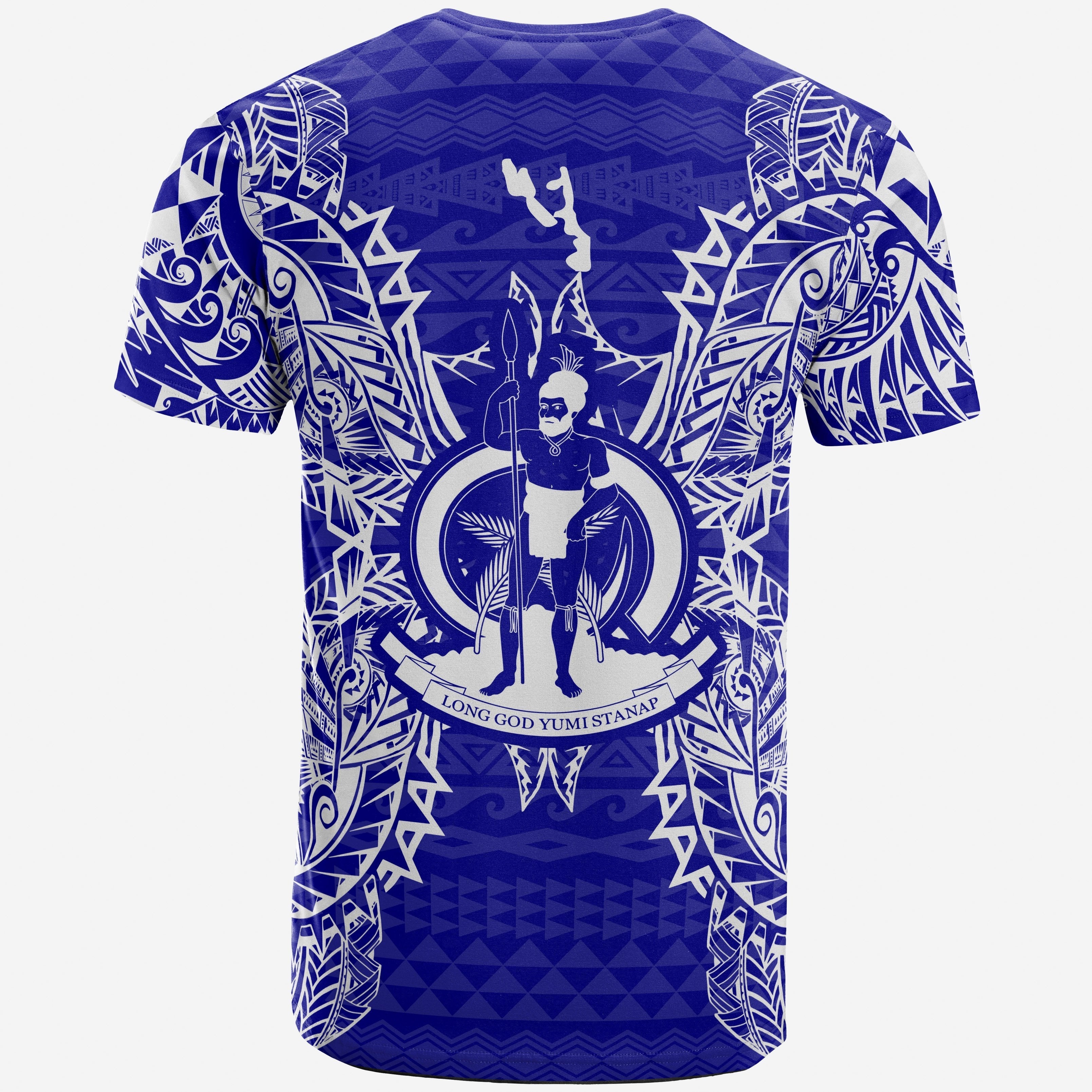 Vibe Hoodie Vanuatu All T shirt - Vanuatu Flag Map Polynesian Tattoo Blue - Vibe Hoodie Shop