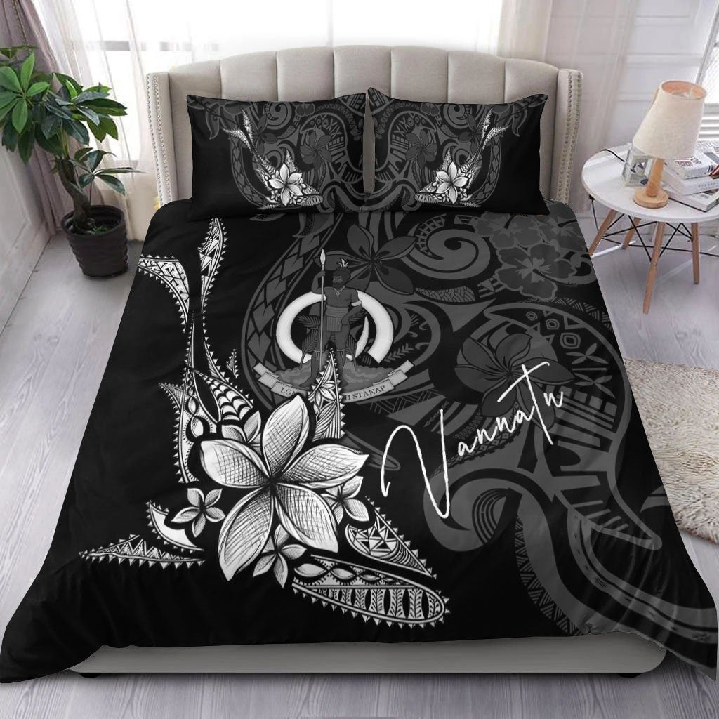 Vanuatu Bedding Set - Fish With Plumeria Flowers Style - Vibe Hoodie Shop