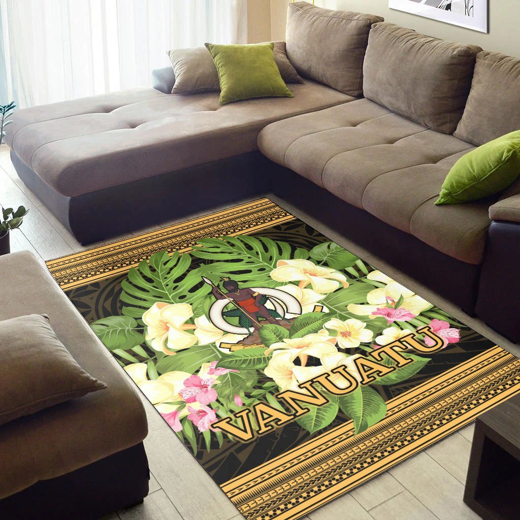 Vanuatu Area Rug - Polynesian Gold Patterns Collection - Vibe Hoodie Shop