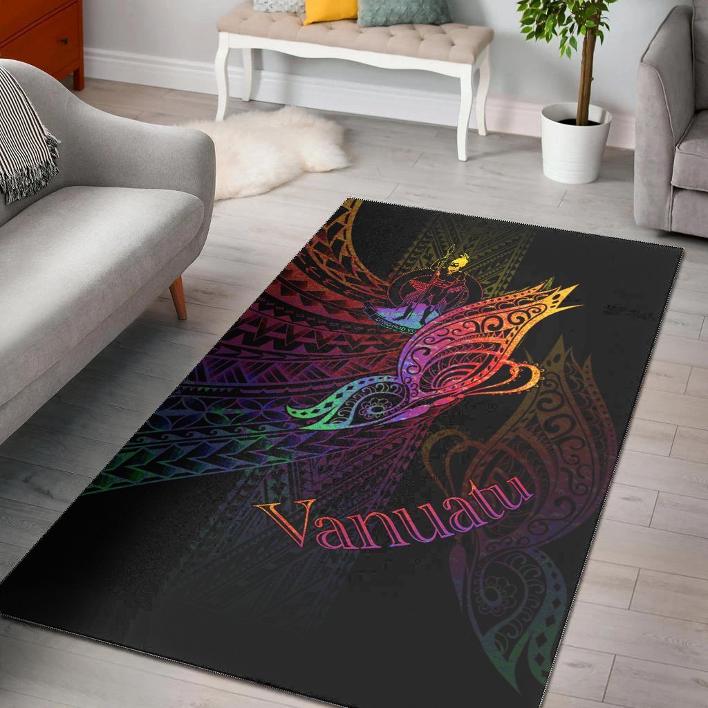 Vanuatu Area Rug - Butterfly Polynesian Style - Vibe Hoodie Shop