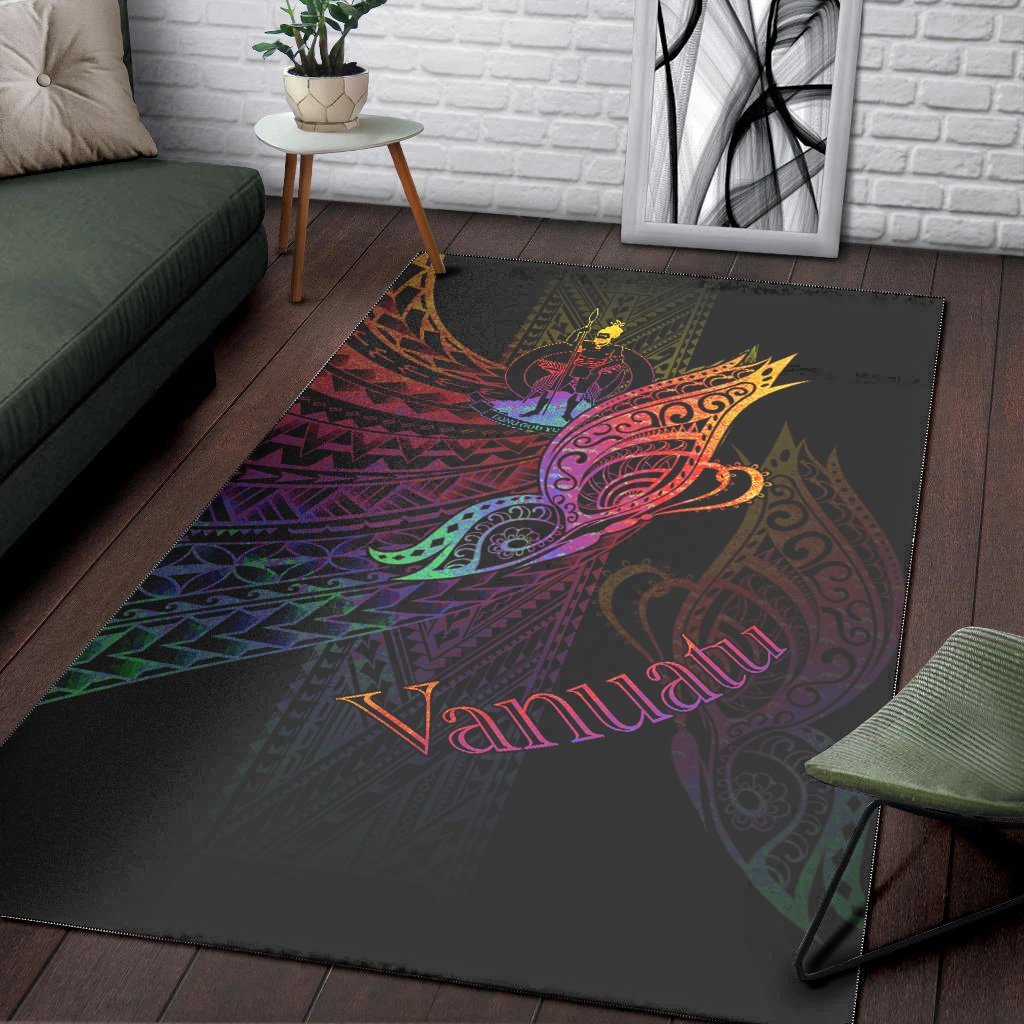 Vanuatu Area Rug - Butterfly Polynesian Style - Vibe Hoodie Shop