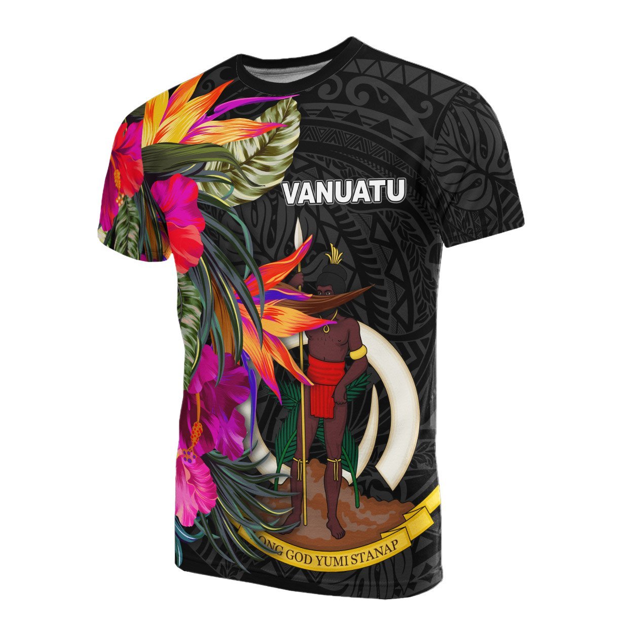 Vibe Hoodie Vanuatu T shirt - Hibiscus Polynesian Pattern - Vibe Hoodie Shop
