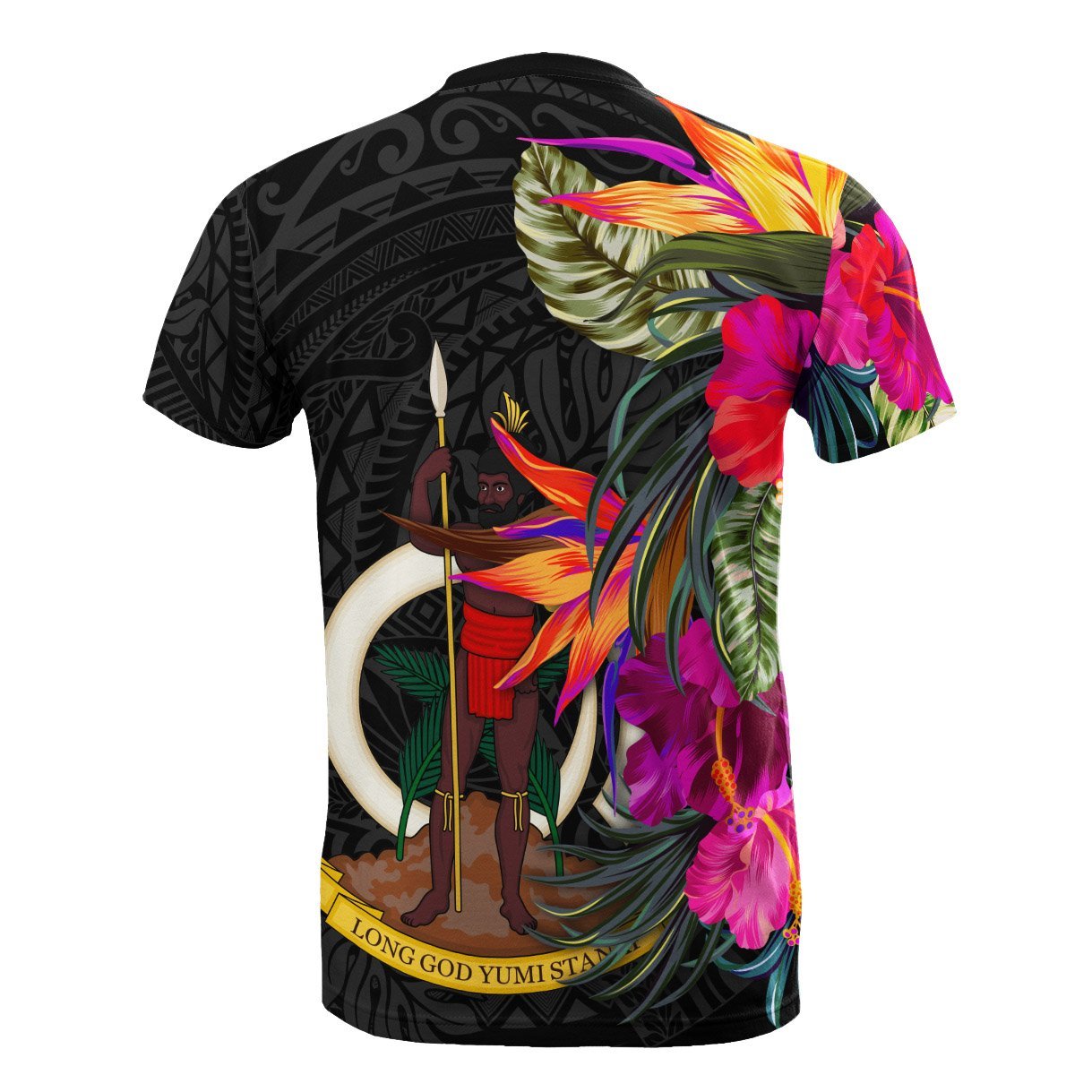 Vibe Hoodie Vanuatu T shirt - Hibiscus Polynesian Pattern - Vibe Hoodie Shop