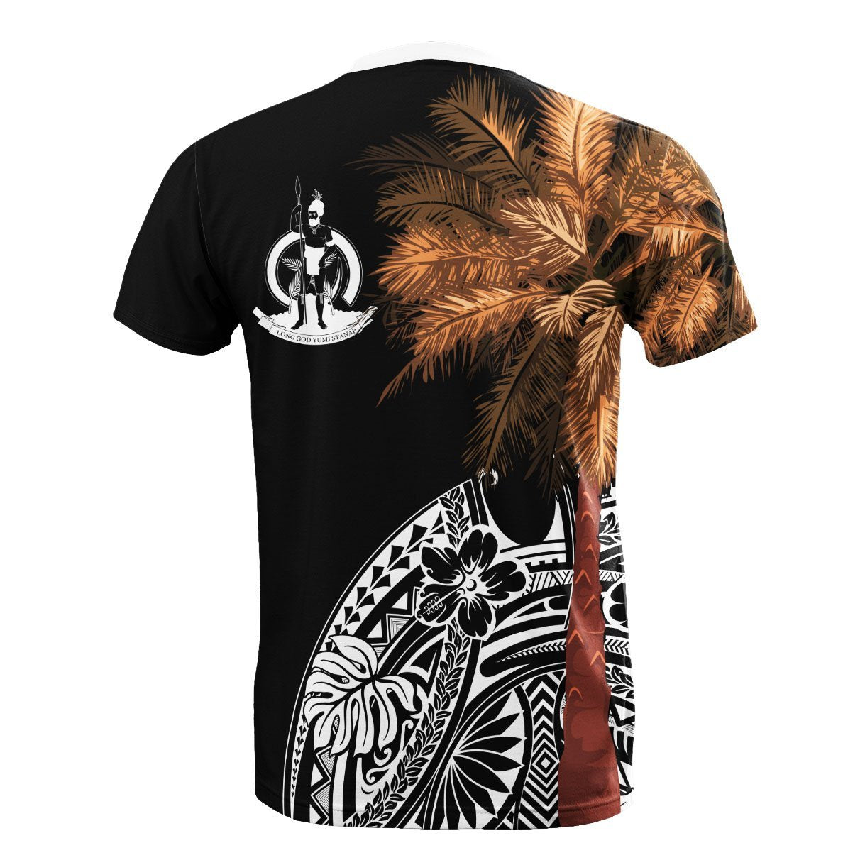 Vibe Hoodie Vanuatu All T shirt - Polynesian Palm Tree Black - Vibe Hoodie Shop