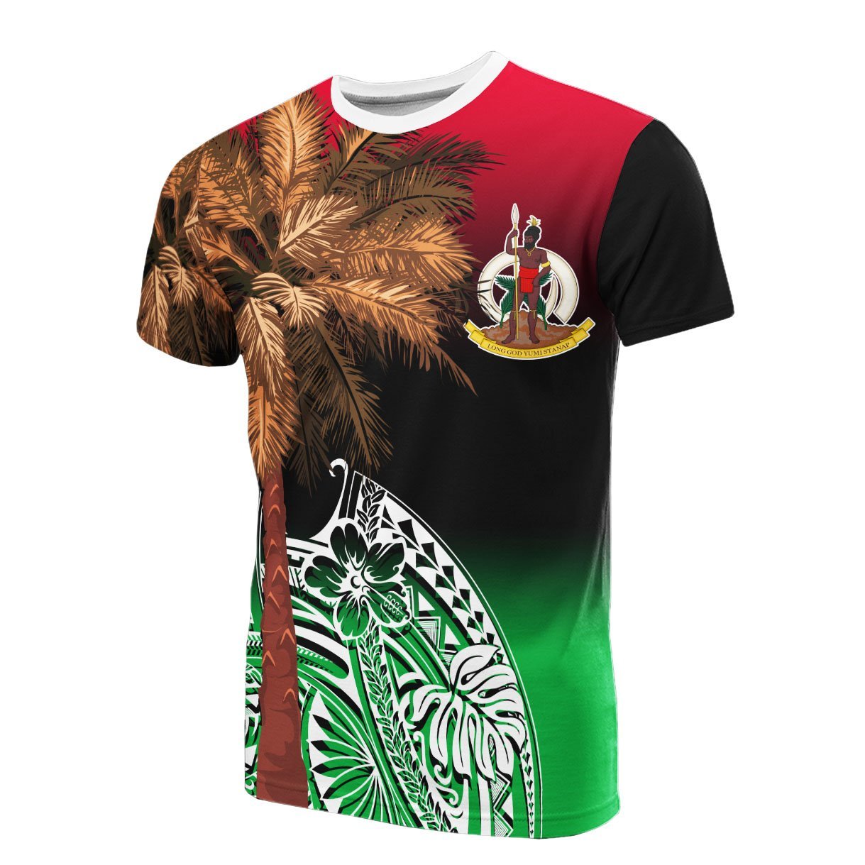 Vibe Hoodie Vanuatu All T shirt - Polynesian Palm Tree Flag - Vibe Hoodie Shop