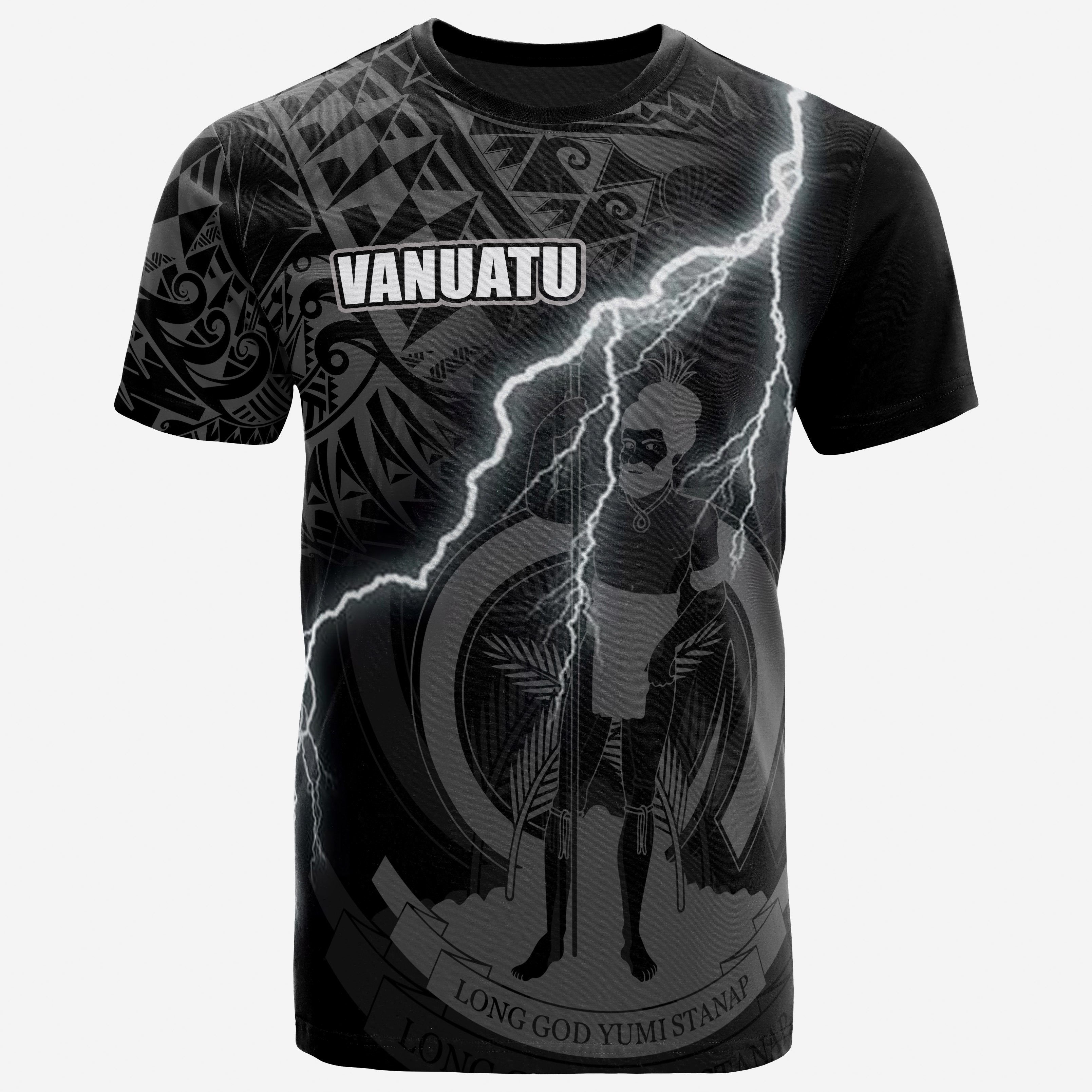 Vibe Hoodie Vanuatu T shirt - Vanuatu Coat Of Arms Lighting Thunder - Vibe Hoodie Shop