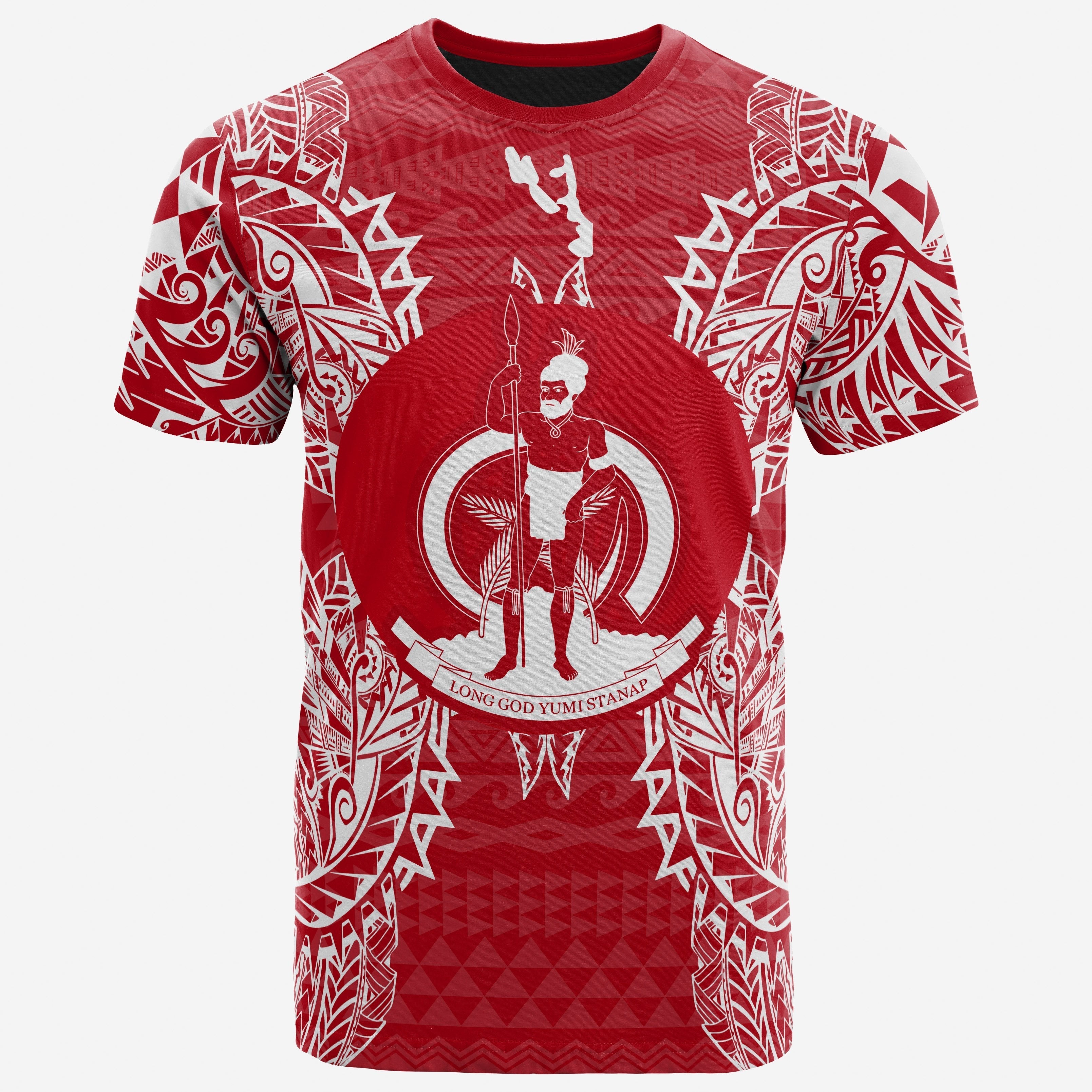 Vibe Hoodie Vanuatu All T shirt - Vanuatu Coat Of Arms Map Polynesian Tattoo Red White - Vibe Hoodie Shop