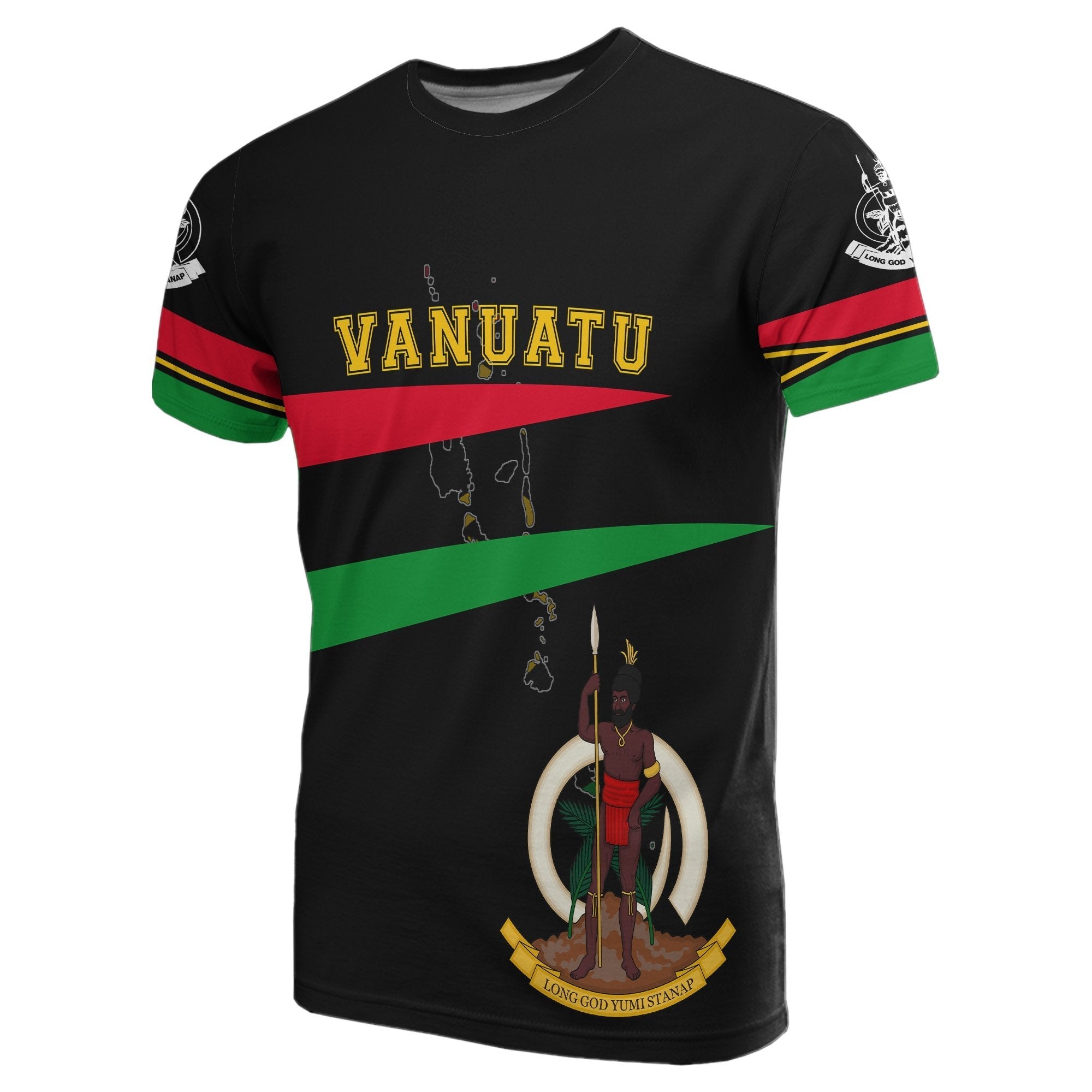 Vanuatu Flag T shirt - Map Version - Vibe Hoodie Shop