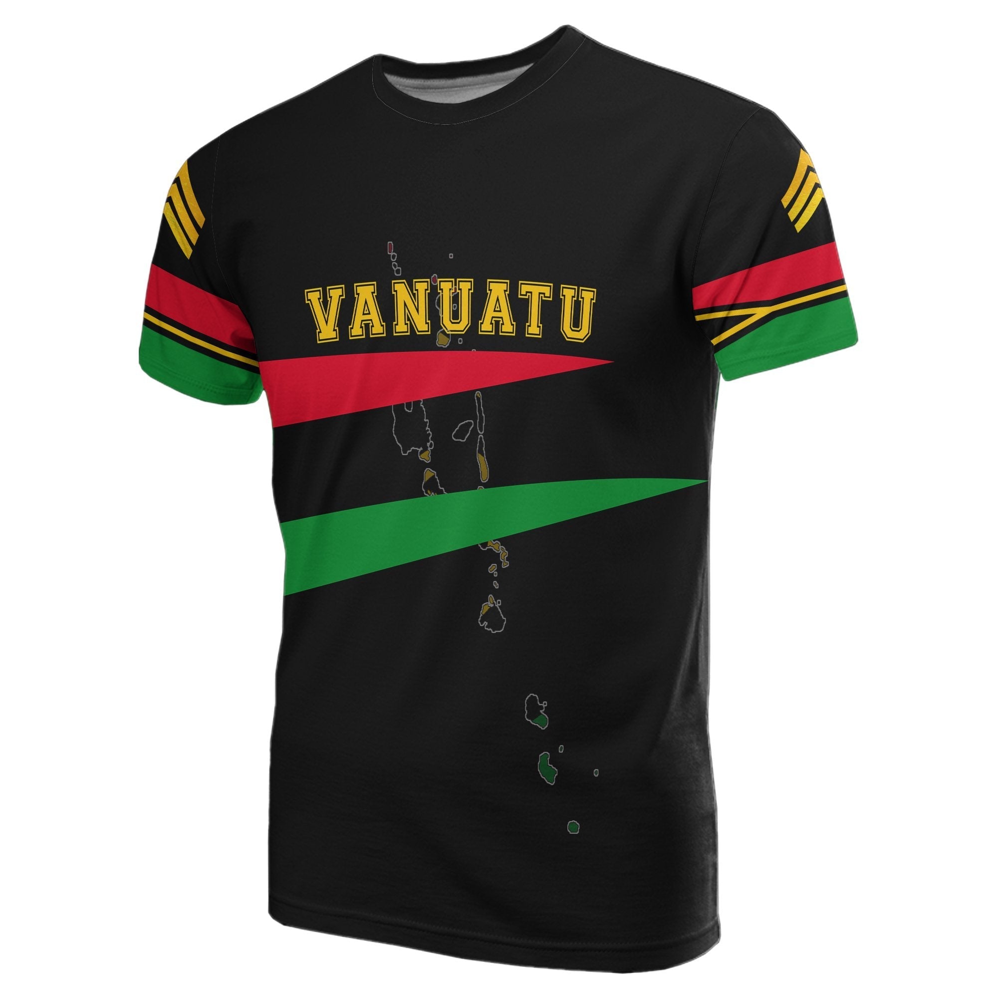 Vanuatu Flag T shirt Mix 1 - Map Version - Vibe Hoodie Shop