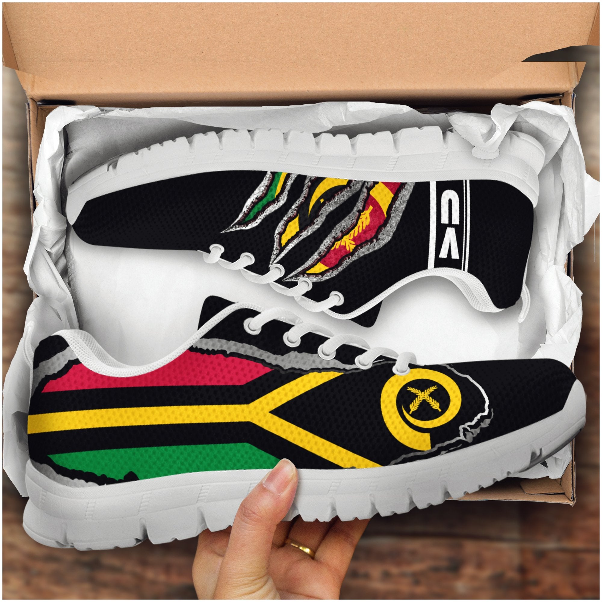 Vanuatu Sneakers Adamantium With Flag - Vibe Hoodie Shop