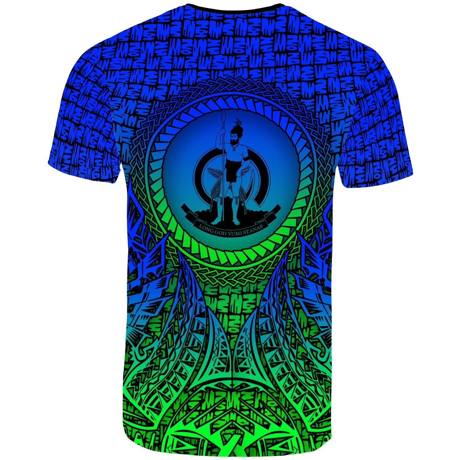 Vibe Hoodie Vanuatu T shirt - Circle Pattern Blue - Vibe Hoodie Shop