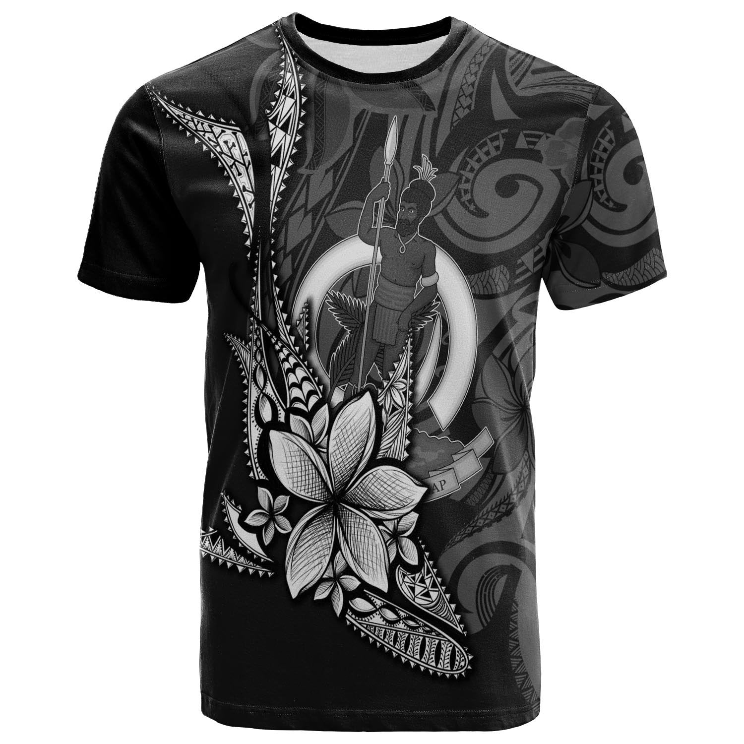 Vanuatu T shirt - Fish With Plumeria Flowers Style - Vibe Hoodie Shop