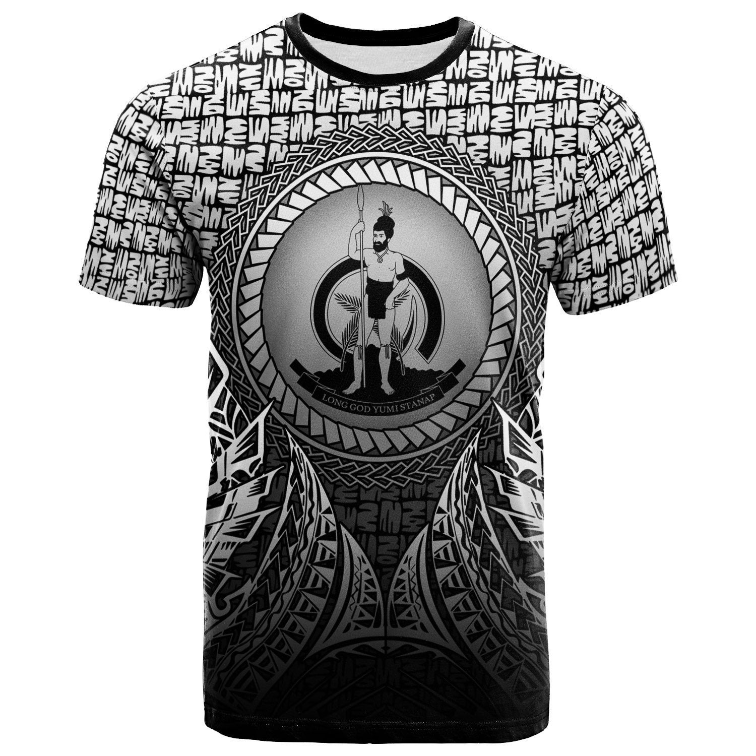 Vanuatu T shirt - Circle Pattern Black - Vibe Hoodie Shop