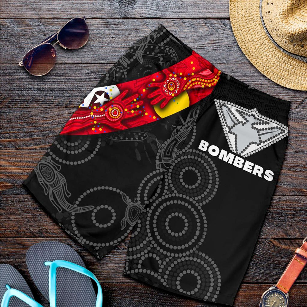 Bombers NAIDOC Week All Over Print Men's Shorts Essendon Ingenious - Vibe Hoodie Shop