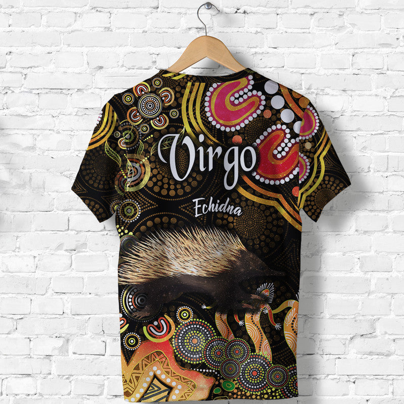 Australian Astrology T Shirt Virgo Echidna Zodiac Aboriginal Vibes - Gold - Vibe Hoodie Shop