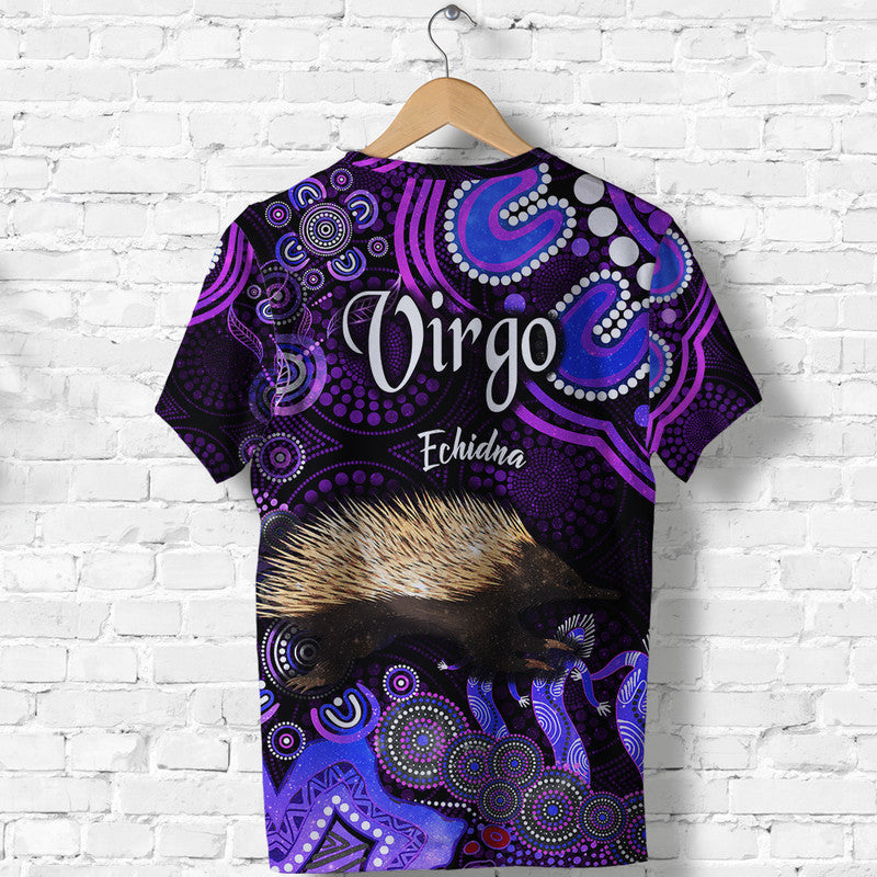 Australian Astrology T Shirt Virgo Echidna Zodiac Aboriginal Vibes - Purple - Vibe Hoodie Shop
