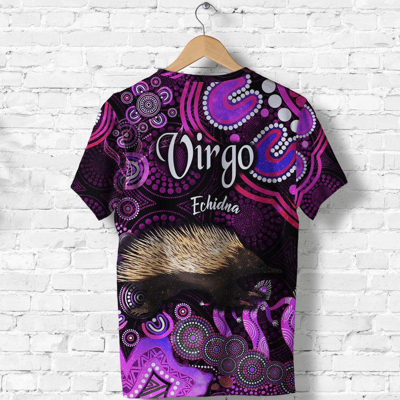 Australian Astrology T Shirt Virgo Echidna Zodiac Aboriginal Vibes - Pink - Vibe Hoodie Shop