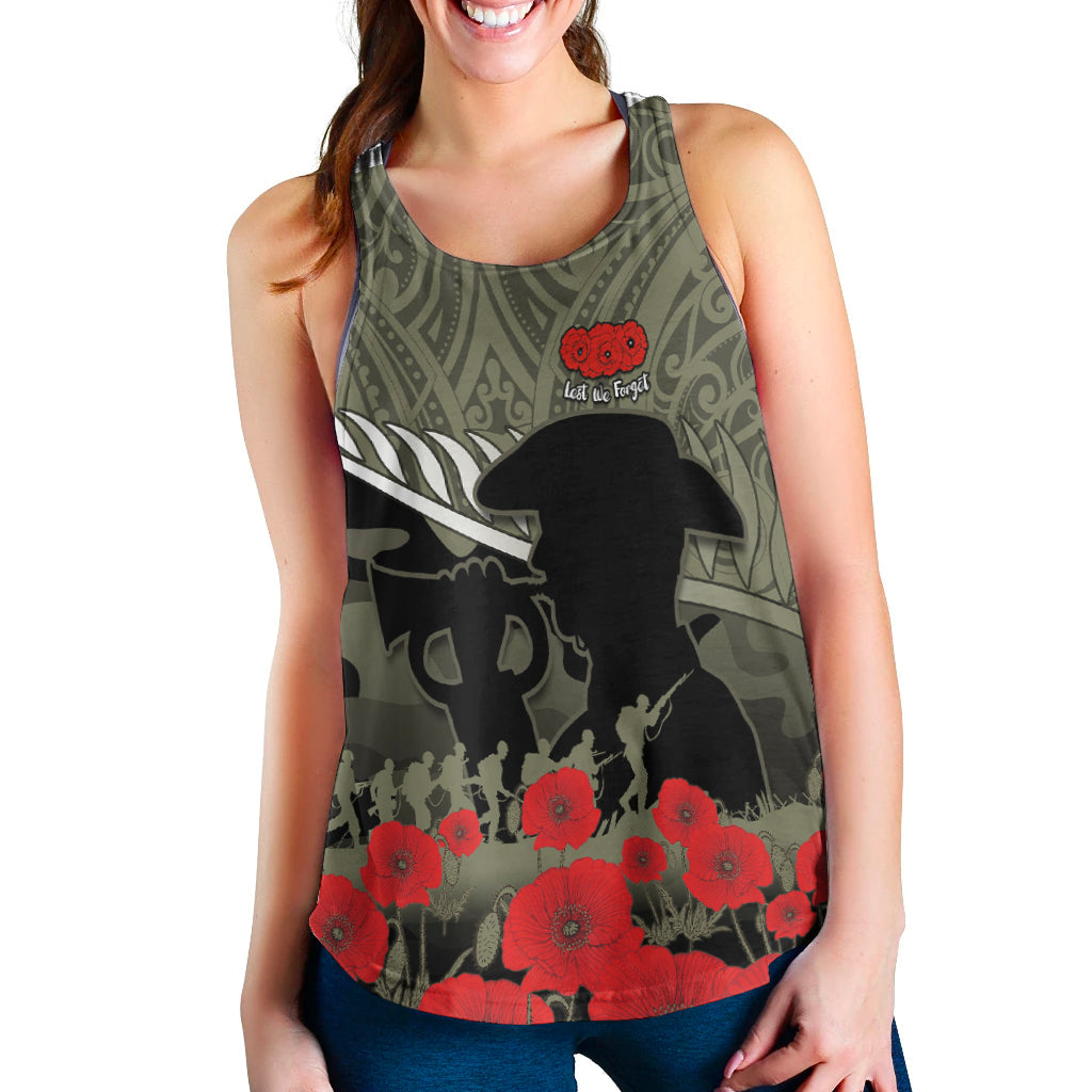 New Zealand ANZAC 2022 Women Racerback Tank Maori Camouflage - Vibe Hoodie Shop