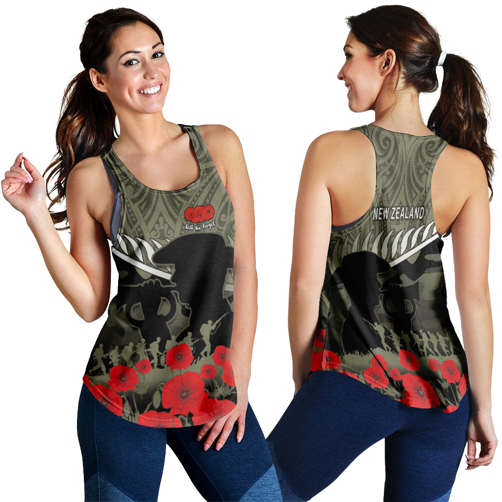 New Zealand ANZAC 2022 Women Racerback Tank Maori Camouflage - Vibe Hoodie Shop