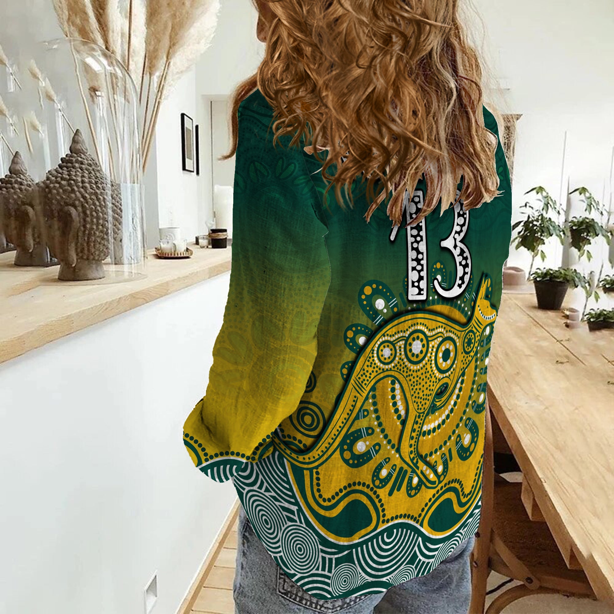 (Custom Text and Number) Wallabies Rugby Australia Women Casual Shirt Aboriginal - Vibe Hoodie Shop