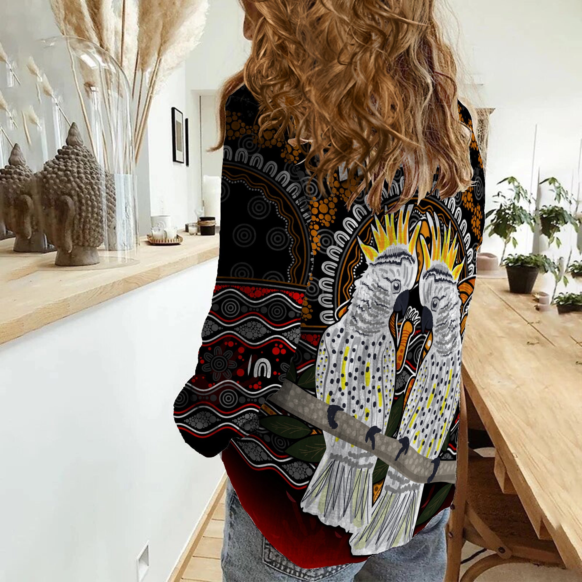 (Custom Personalised) Australia Valentine Women Casual Shirt Aboriginal Couple Cockatoos MY LOVE - Vibe Hoodie Shop