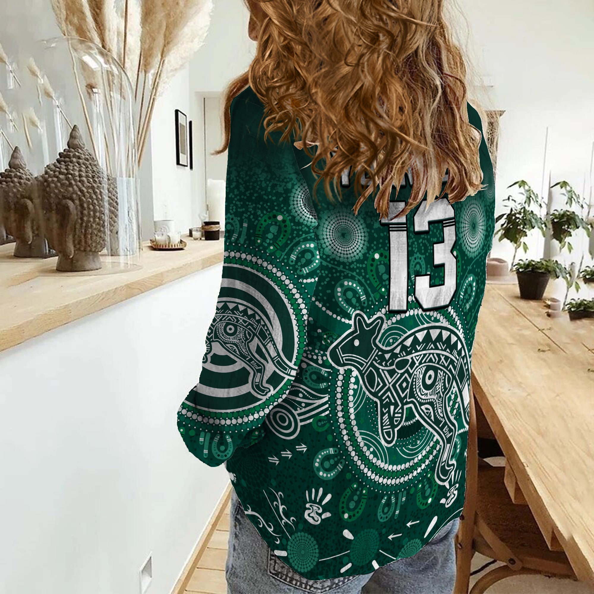 (Custom Text and Number) Wallabies Rugby Australia Women Casual Shirt Aboriginal - Vibe Hoodie Shop