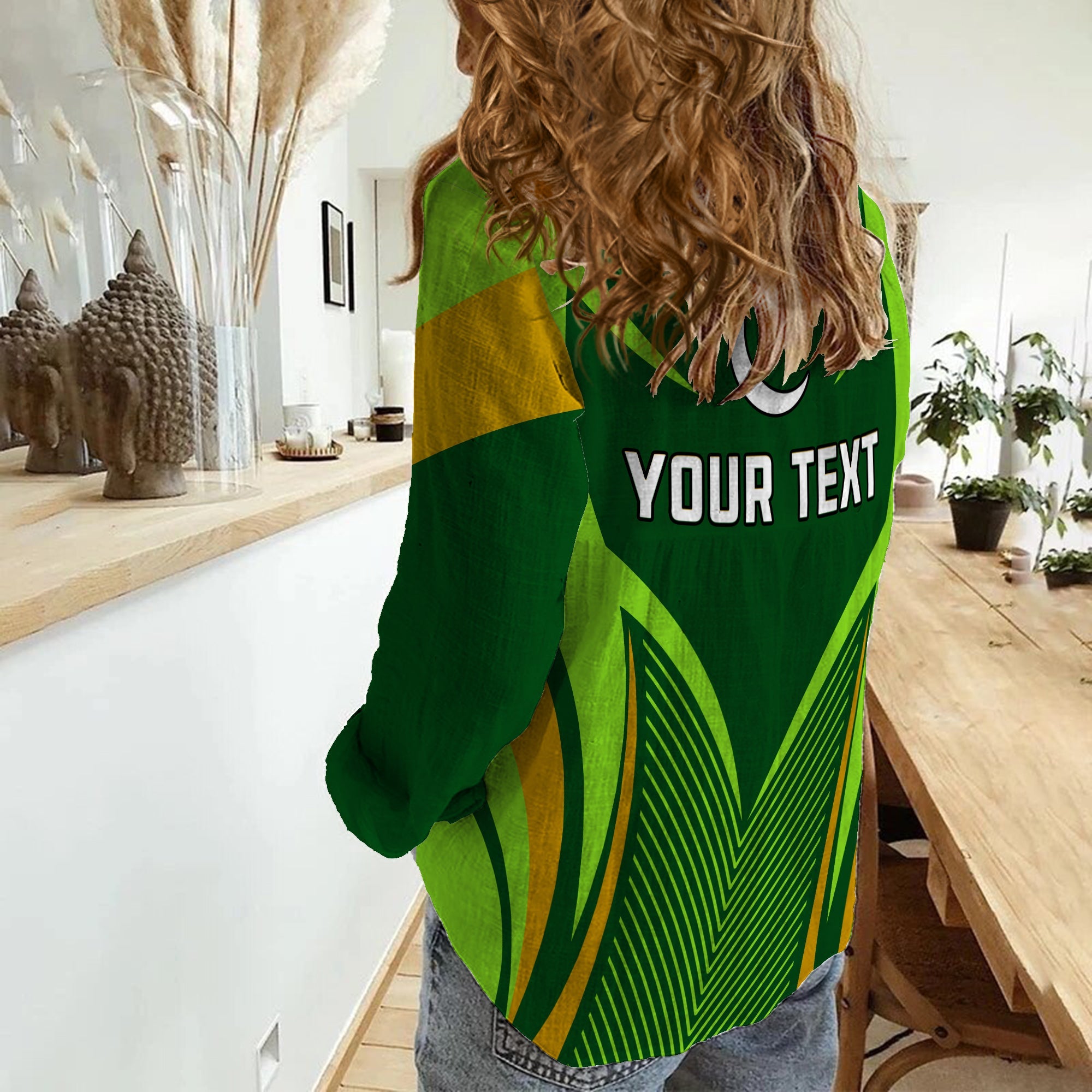 (Custom Personalised) Pakistan Cricket Women Casual Shirt Green Shaheens Champion - Vibe Hoodie Shop