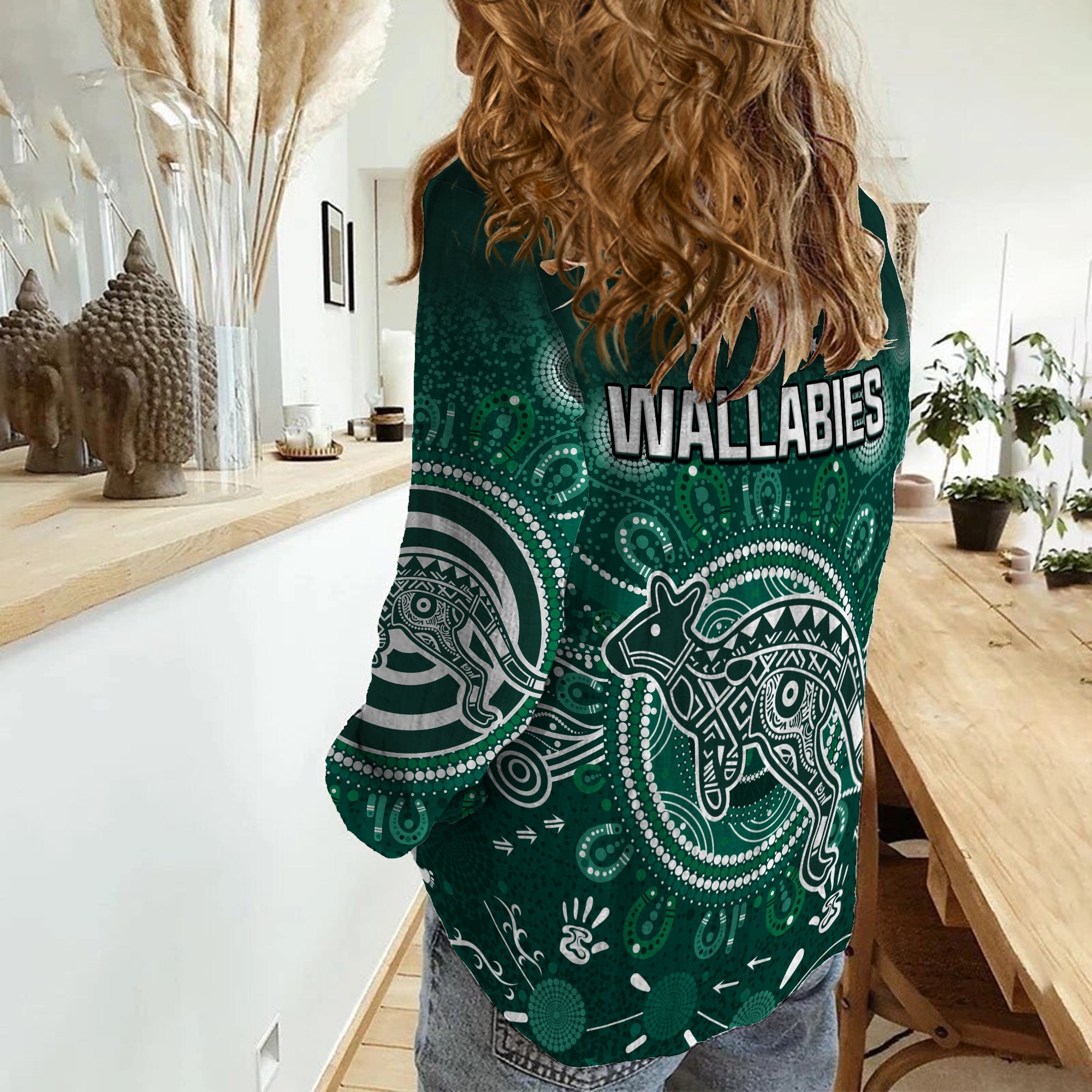 Wallabies Rugby Australia Women Casual Shirt Aboriginal - Vibe Hoodie Shop