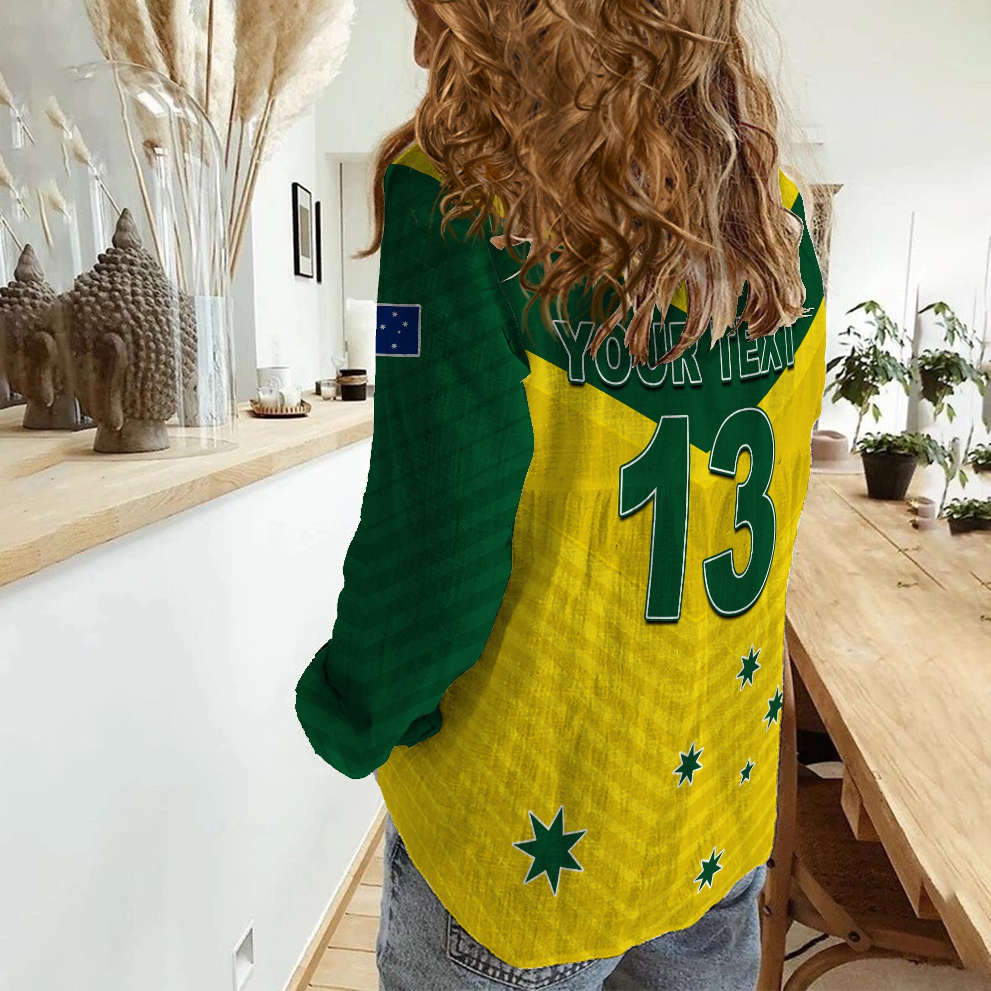 (Custom Text and Number) Australia Cricket Women Casual Shirt Go Aussie Champions - Vibe Hoodie Shop