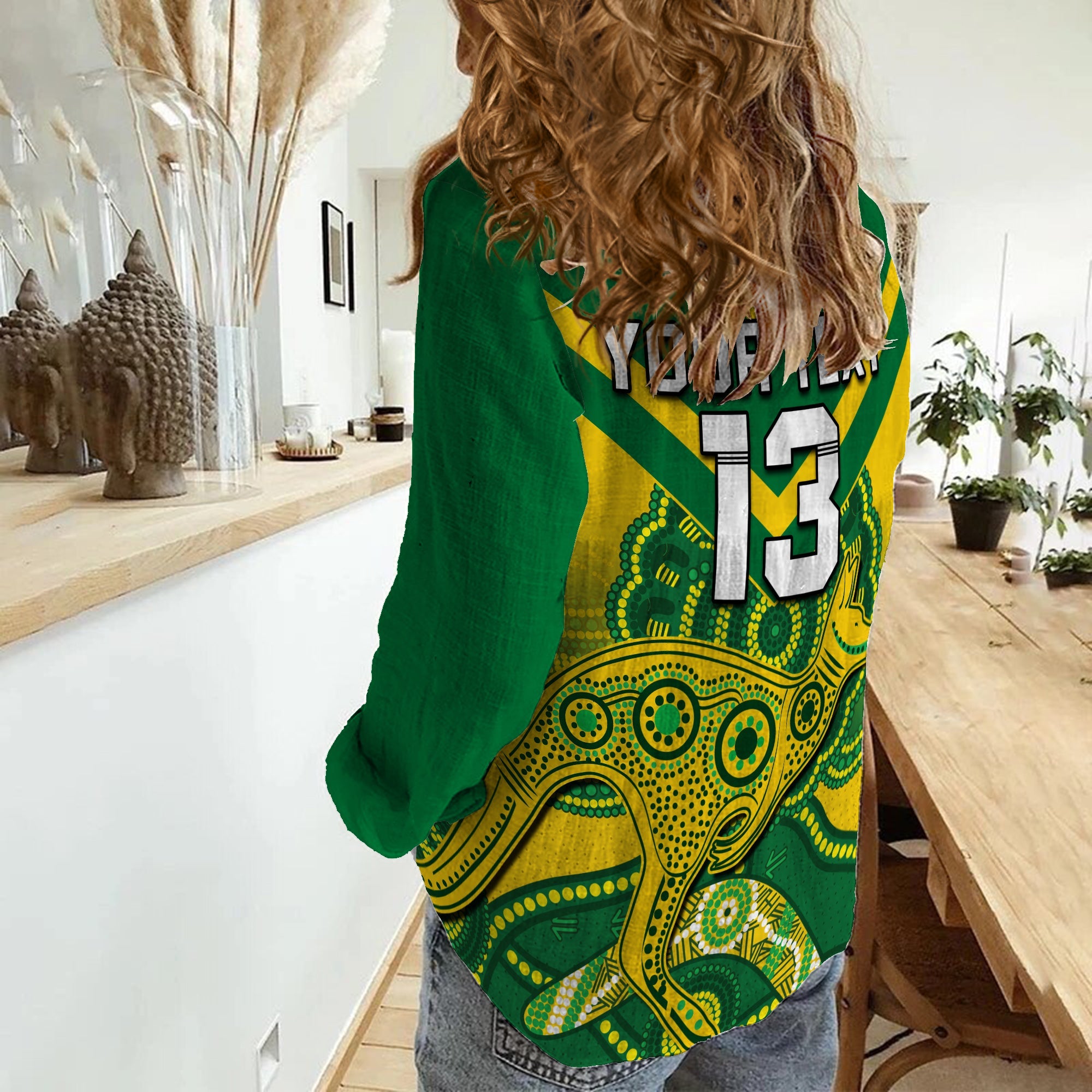 (Custom Text and Number) Australia Soccer Women Casual Shirt Champions Aboriginal Kangaroos World Cup Football Socceroos - Vibe Hoodie Shop