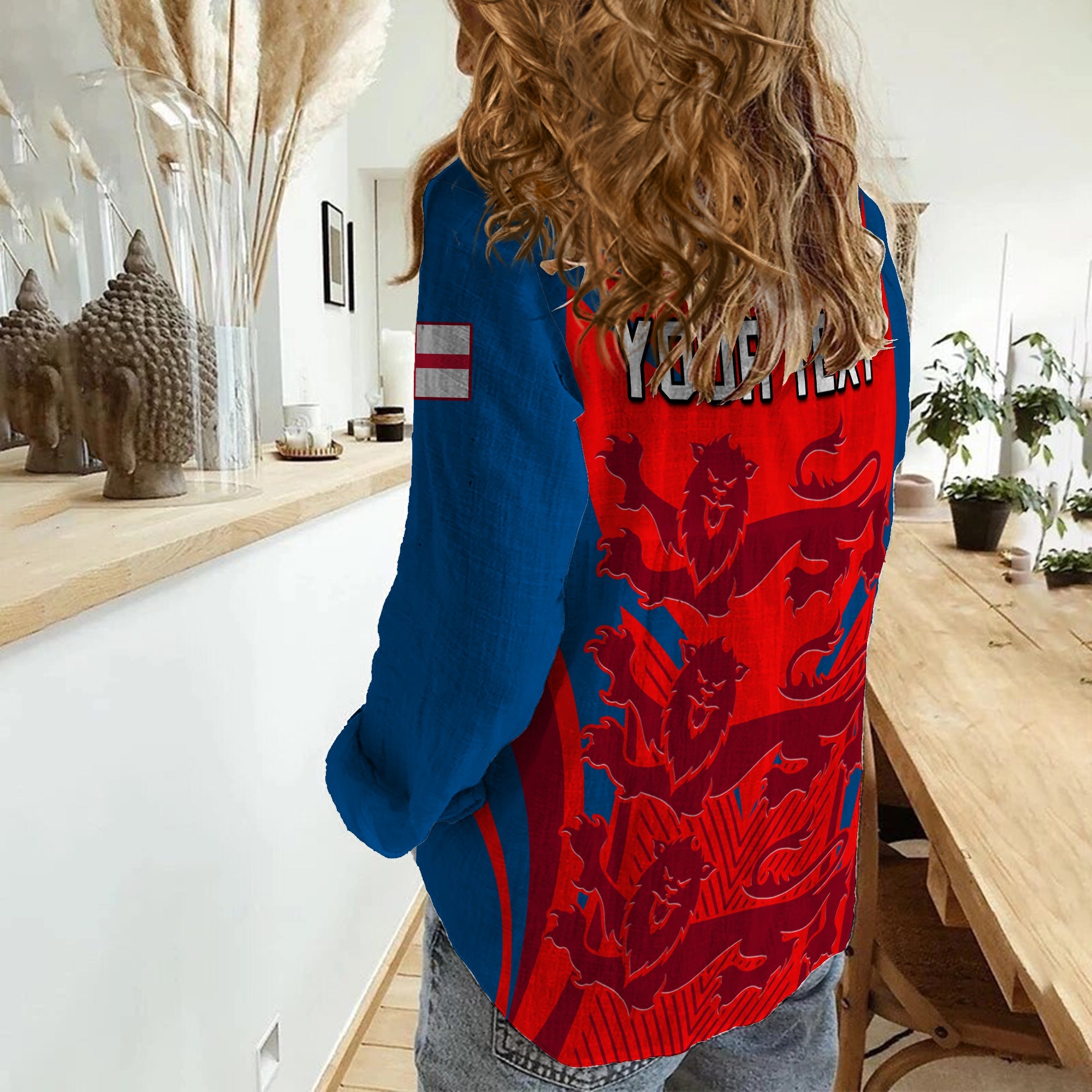 (Custom Personalised) England Cricket Women Casual Shirt T20 World Cup Three Red Lions - Vibe Hoodie Shop