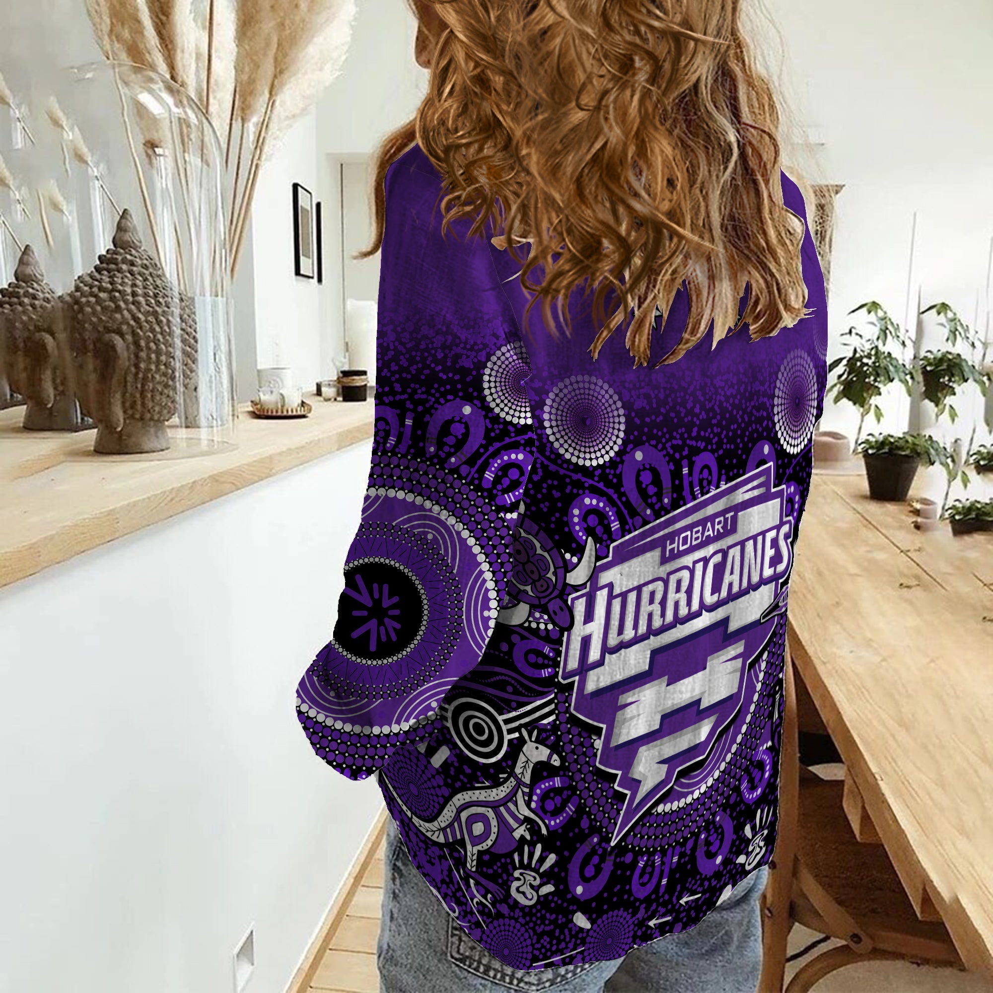 Hobart Hurricanes Women Casual Shirt Cricket Aboriginal - Vibe Hoodie Shop