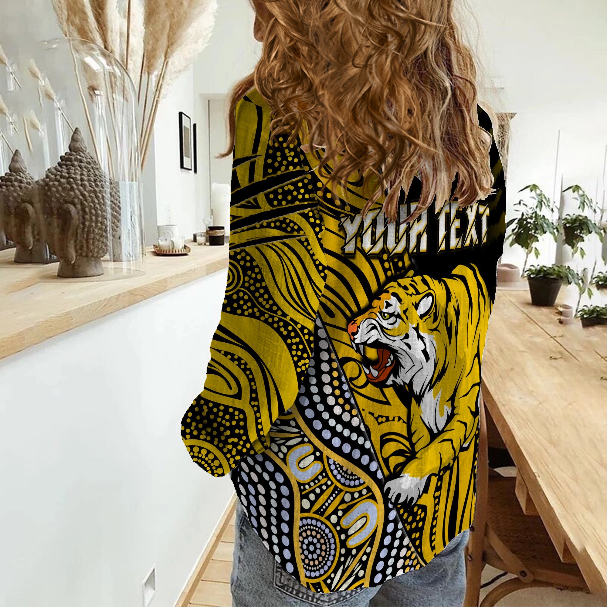 (Custom Personalised) Richmond Football Women Casual Shirt Aboriginal Go The Tigers Premiers - Vibe Hoodie Shop