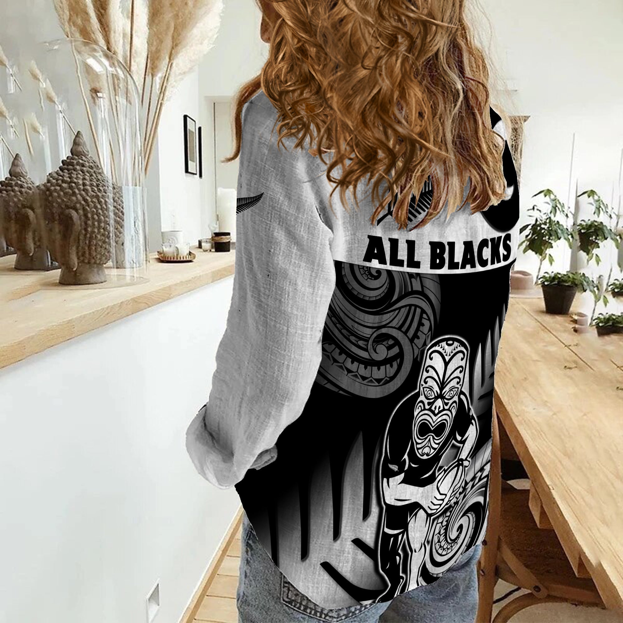 New Zealand Silver Fern Rugby Women Casual Shirt All Black Maori Koru - Vibe Hoodie Shop