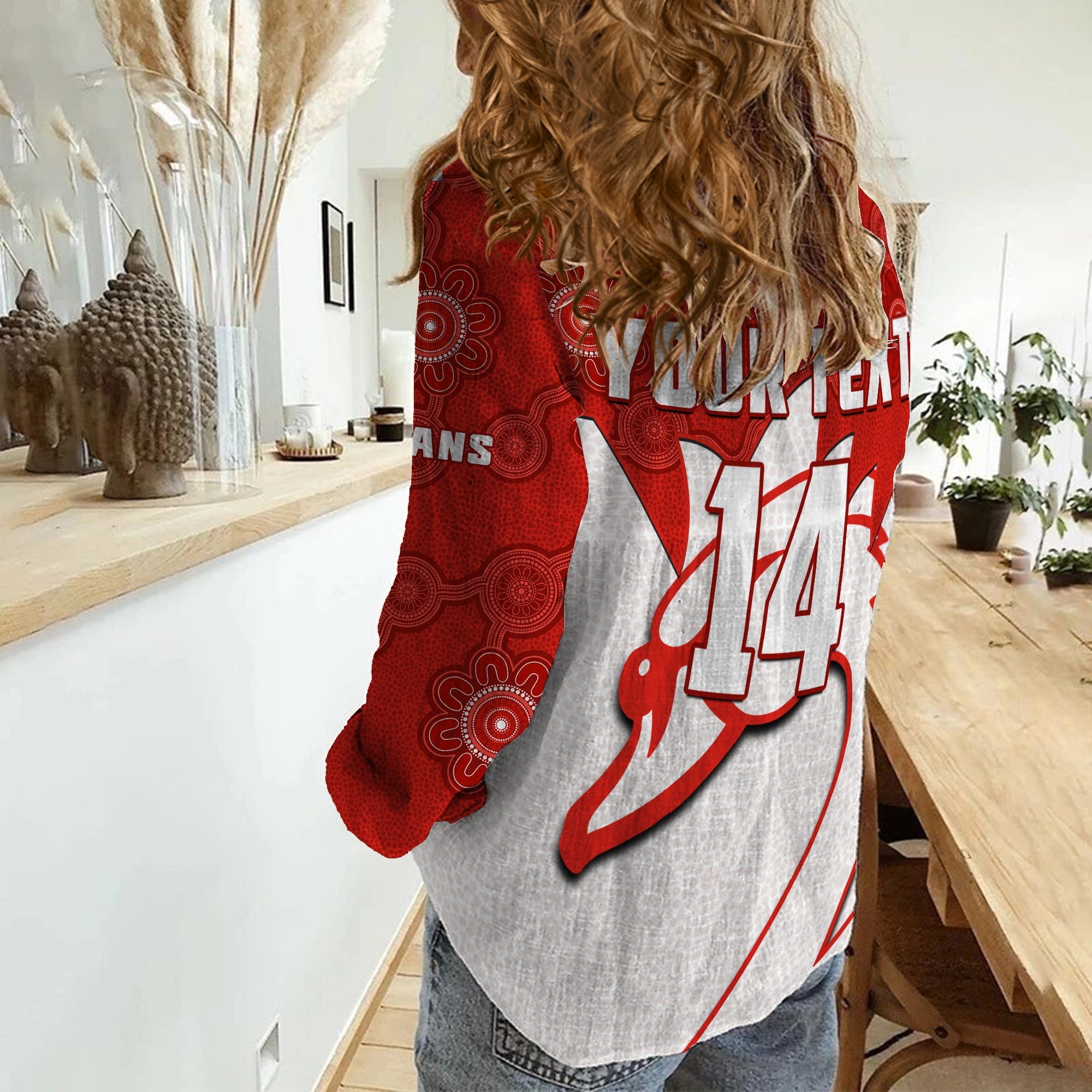 (Custom Text And Number) Sydney Football Women Casual Shirt Swans 1874 Dot Painting Artsy - Vibe Hoodie Shop