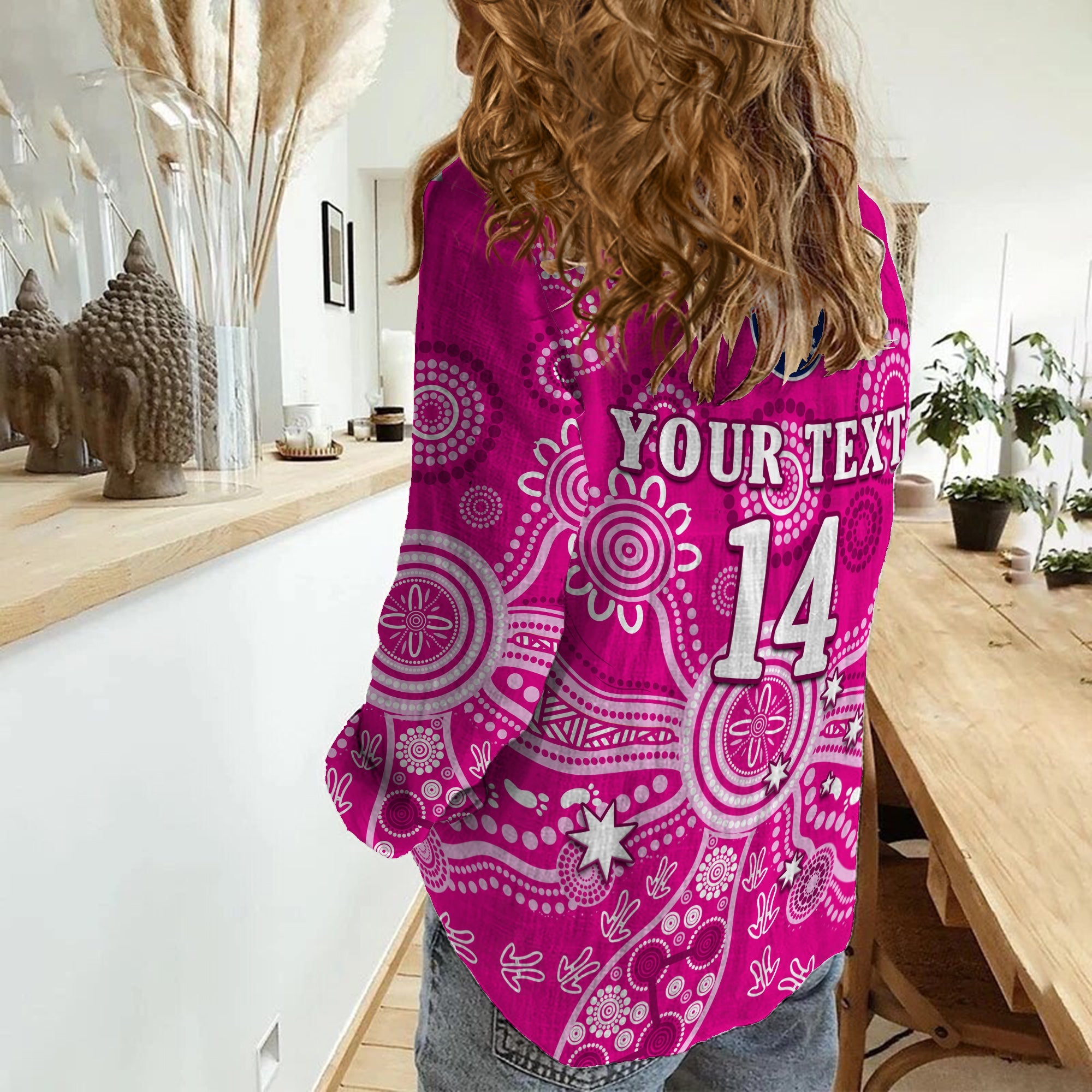 (Custom Text And Number) Sydney Sixers Women Casual Shirt Cricket Indigenous Australian Art Ver.02 - Vibe Hoodie Shop