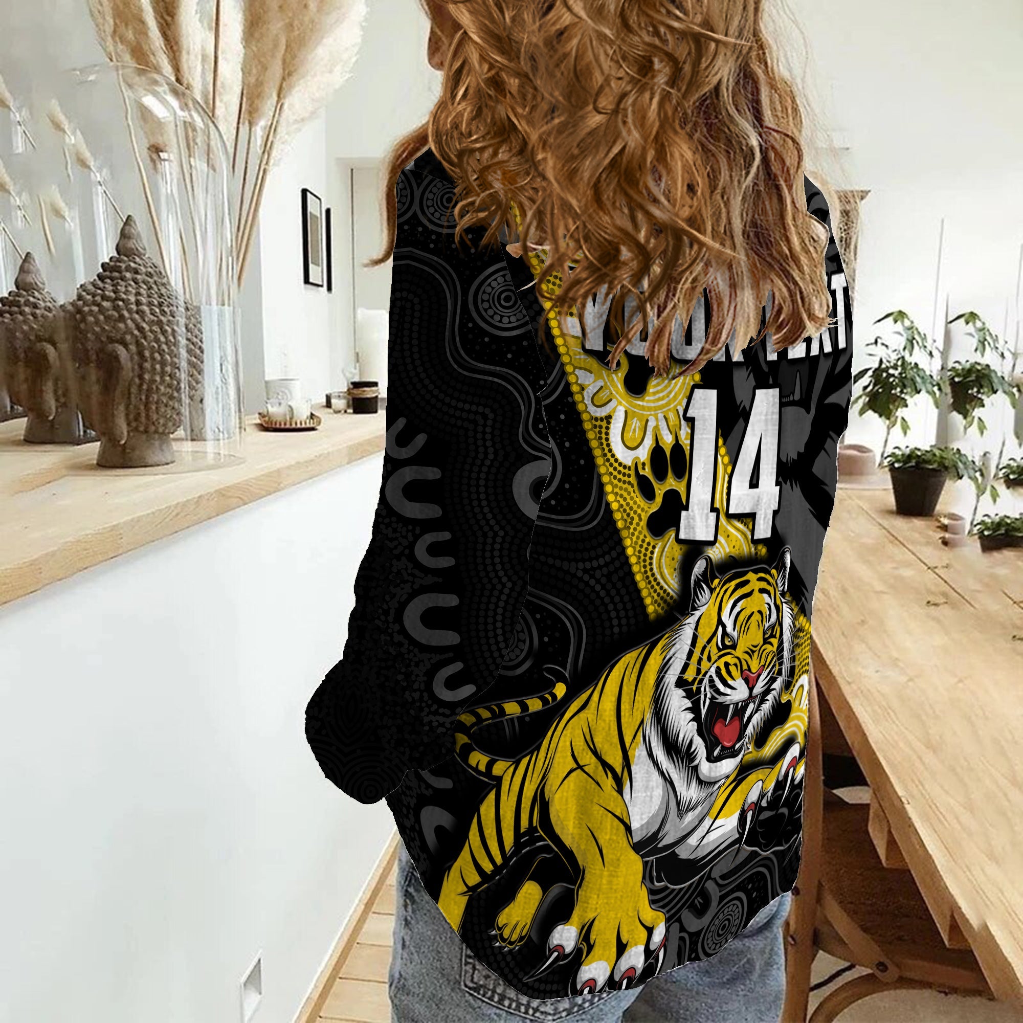 (Custom Text And Number) Richmond Football Women Casual Shirt Tigers 1885 Indigenous Basic Style - Vibe Hoodie Shop