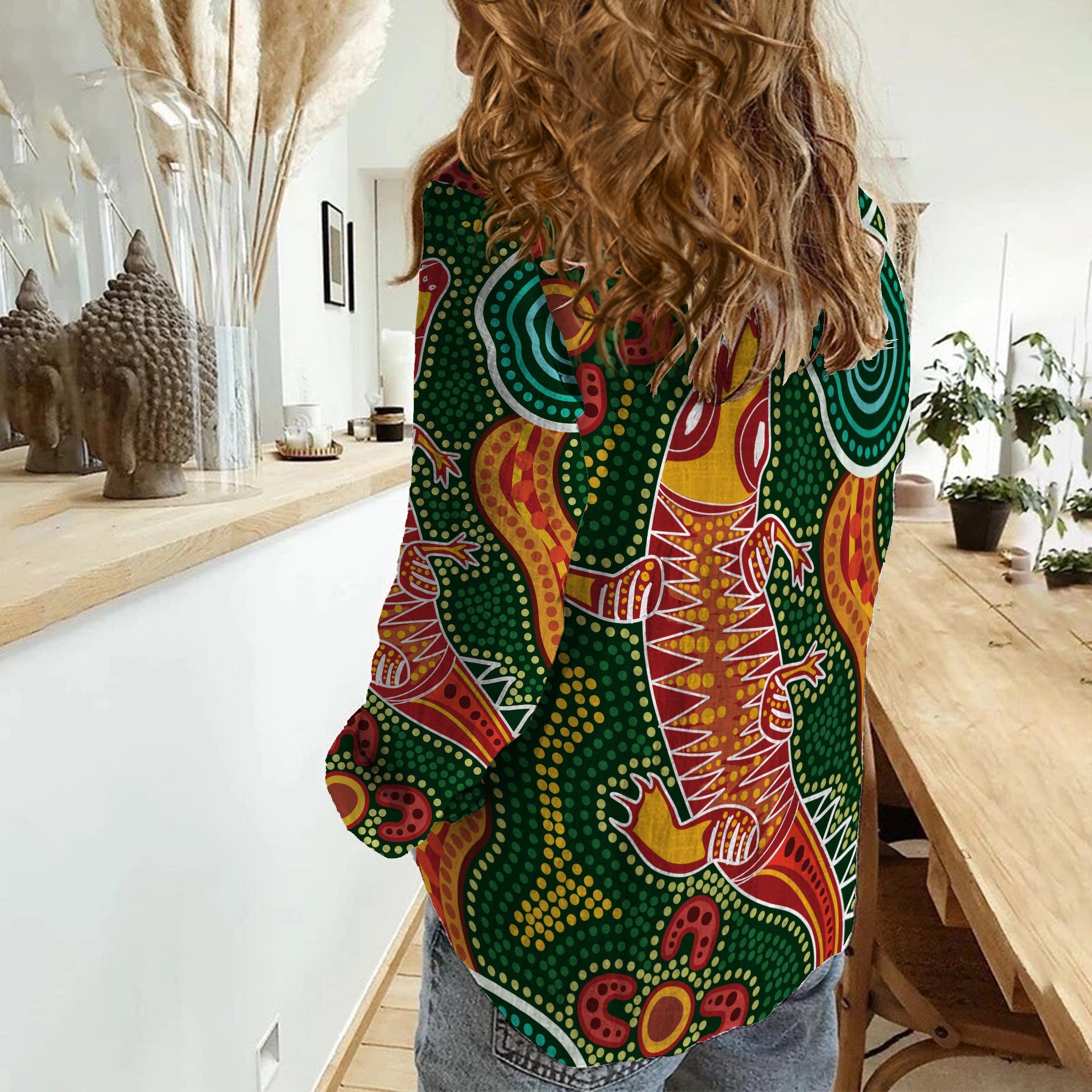 (Custom Personalised) Aboriginal Art Crocodile Women Casual Shirt You Are Number One - Vibe Hoodie Shop