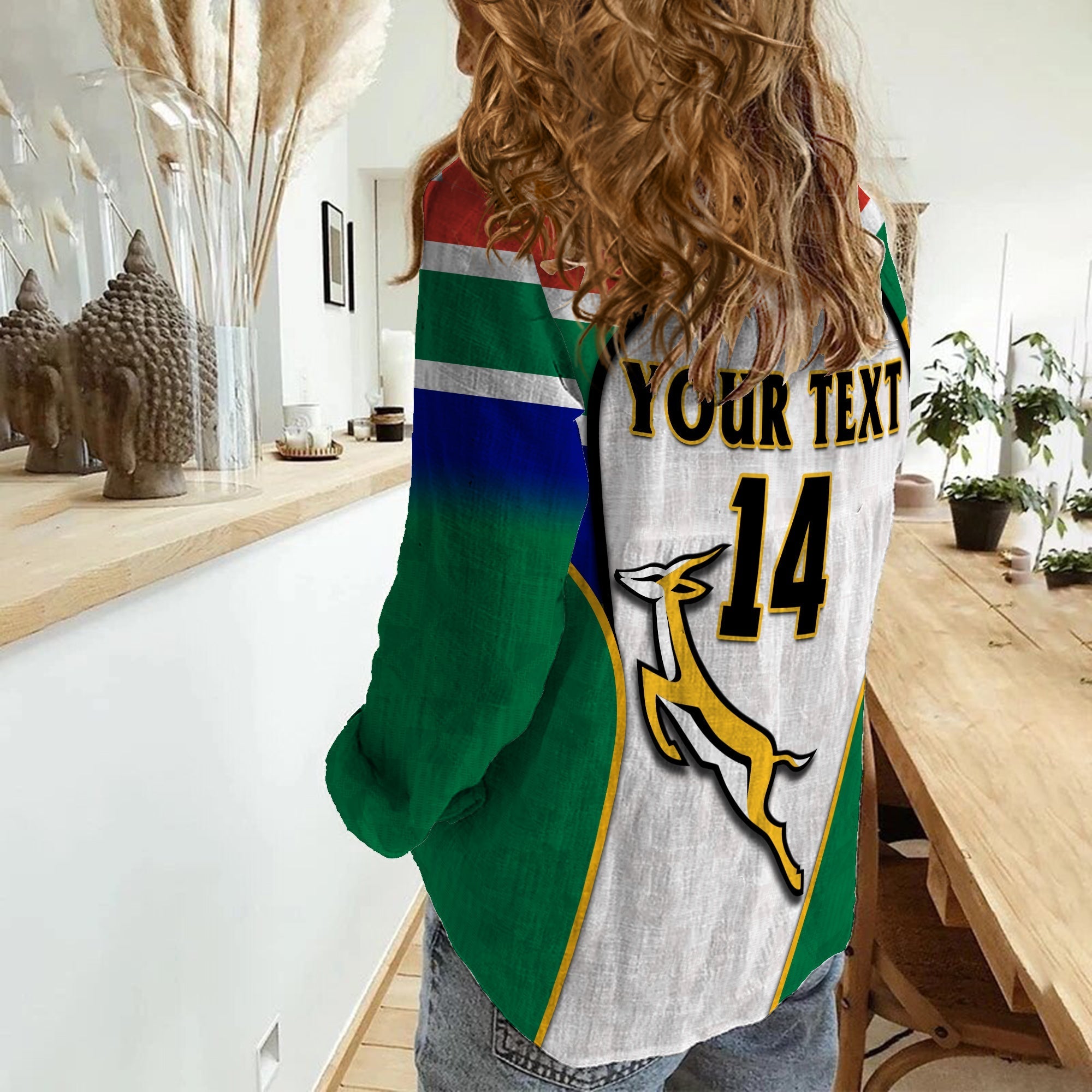 (Custom Text And Number) South Africa Rugby Women Casual Springboks 2022 Go Bokke African Pattern - Vibe Hoodie Shop