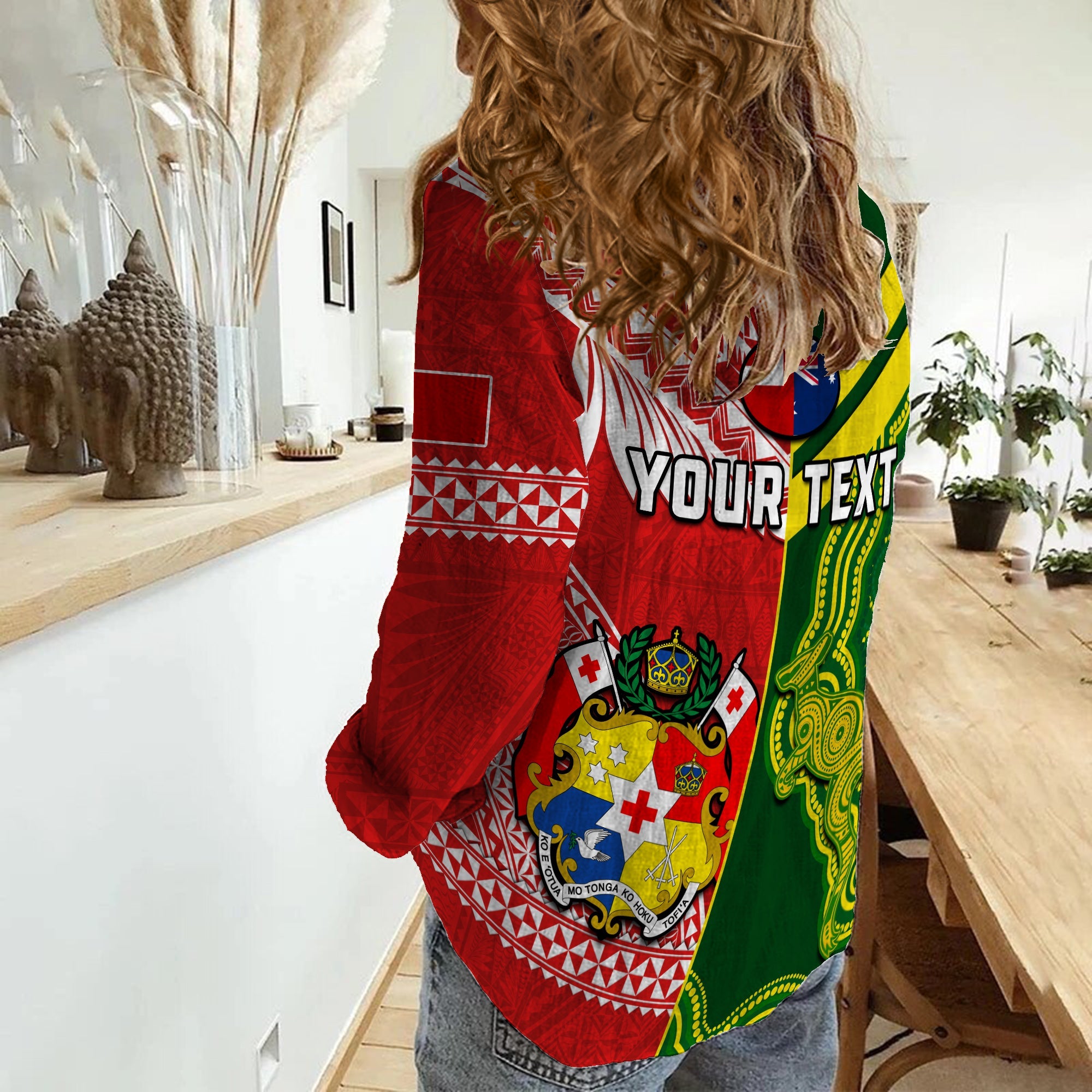 (Custom Personalised) Tonga And Australia Rugby Women Casual Shirt Mate Maa Tonga Mix Kangaroos - Vibe Hoodie Shop